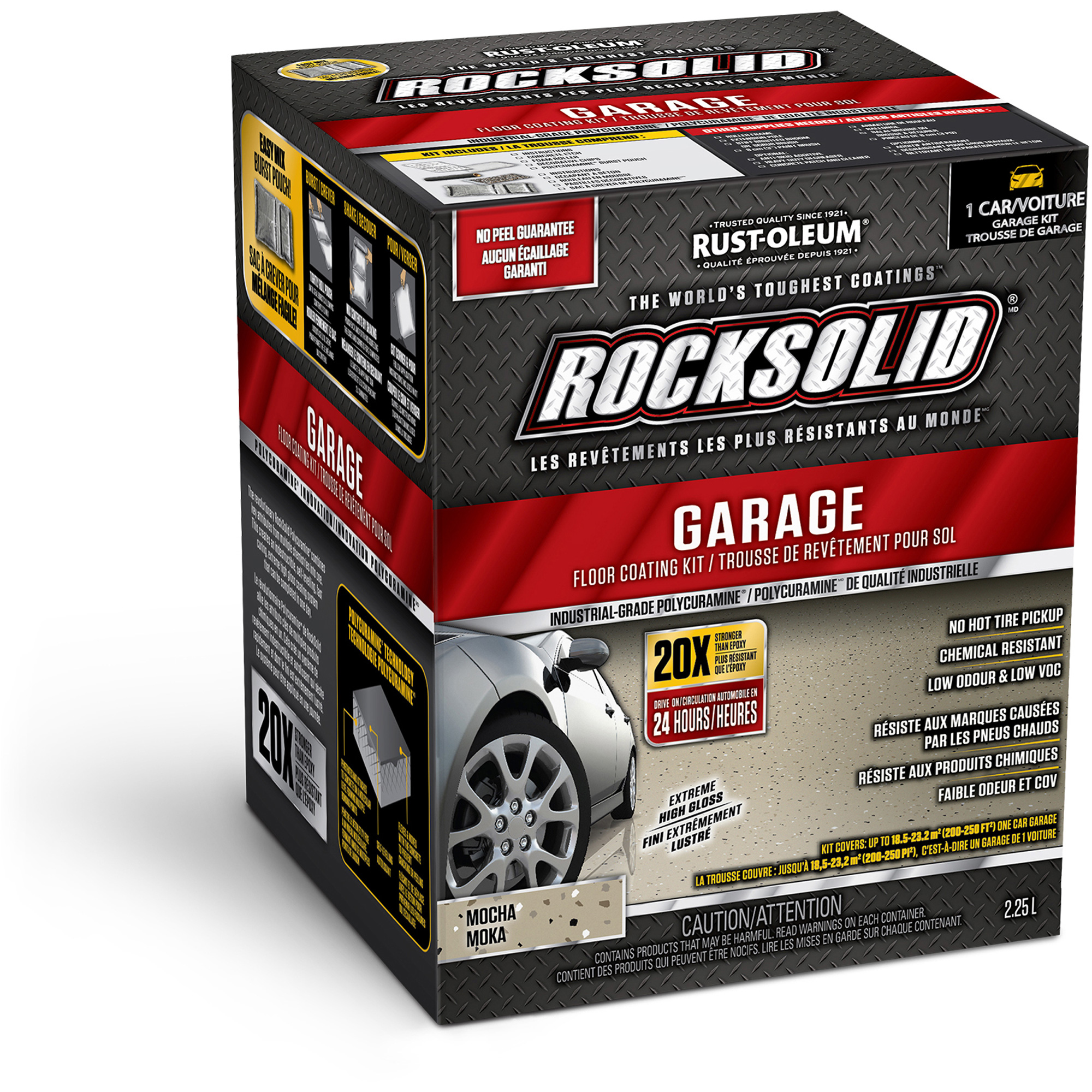Revêtement de plancher de garage RockSolidMD, À solvants, Très brillant, Brun