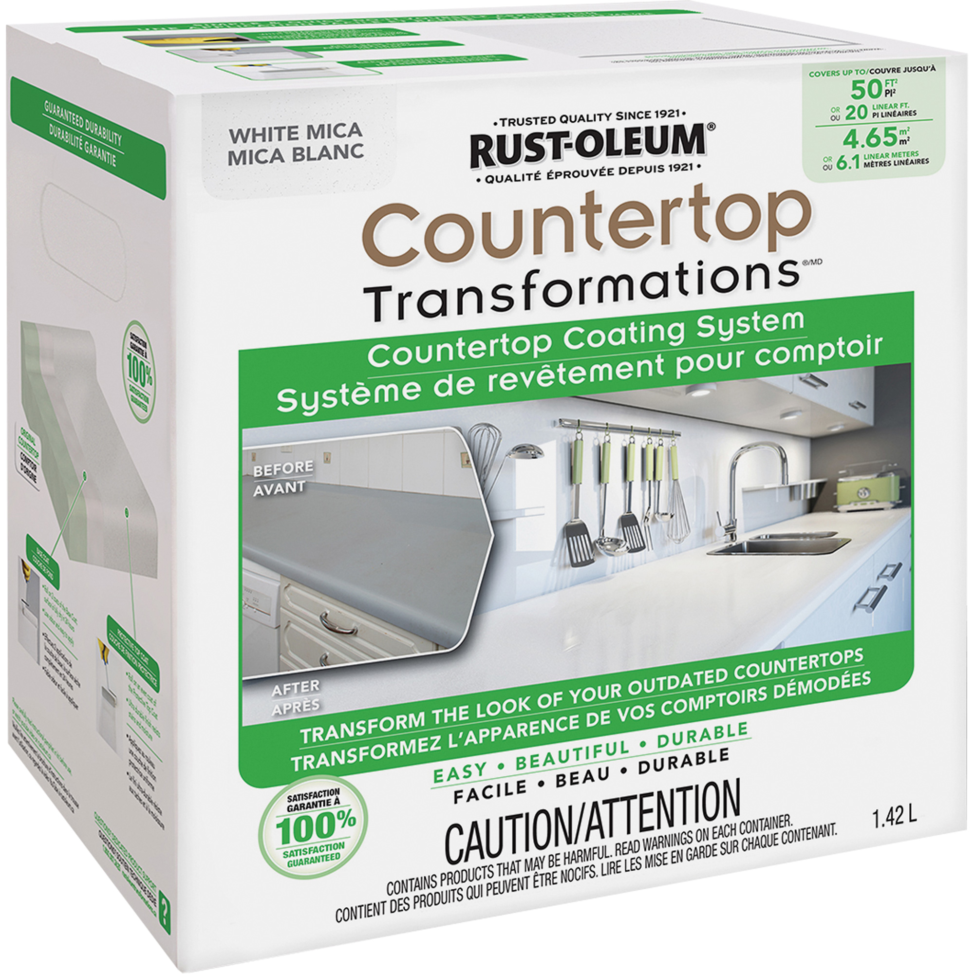 Système de revêtement au mica pour comptoir Countertop TransformationsMD, 1,42 L, Trousse, Mica blanc