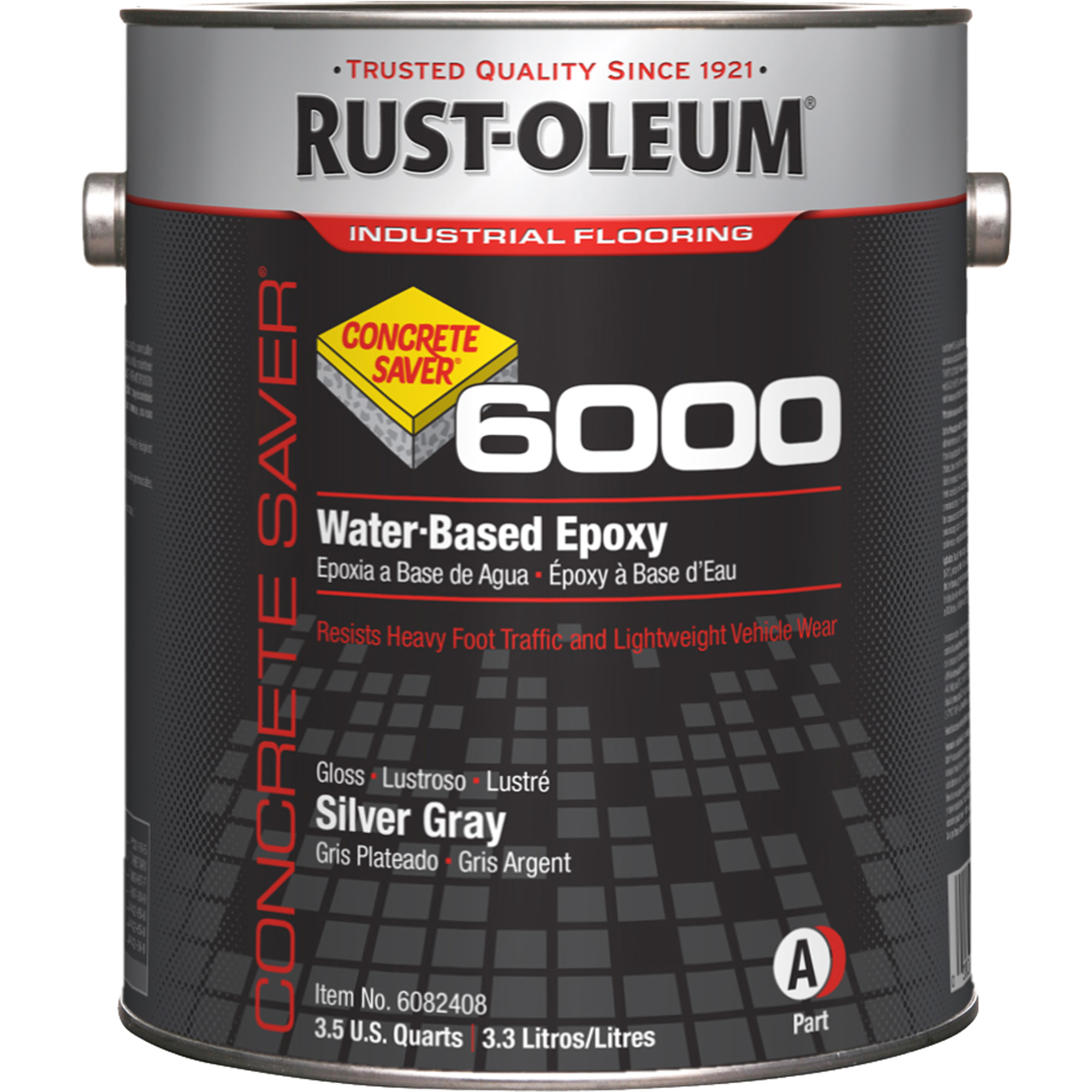 Système époxydique de protection du béton Concrete Saver 6000, 1 gal./3,7 L, À l'eau, Très brillant, Gris