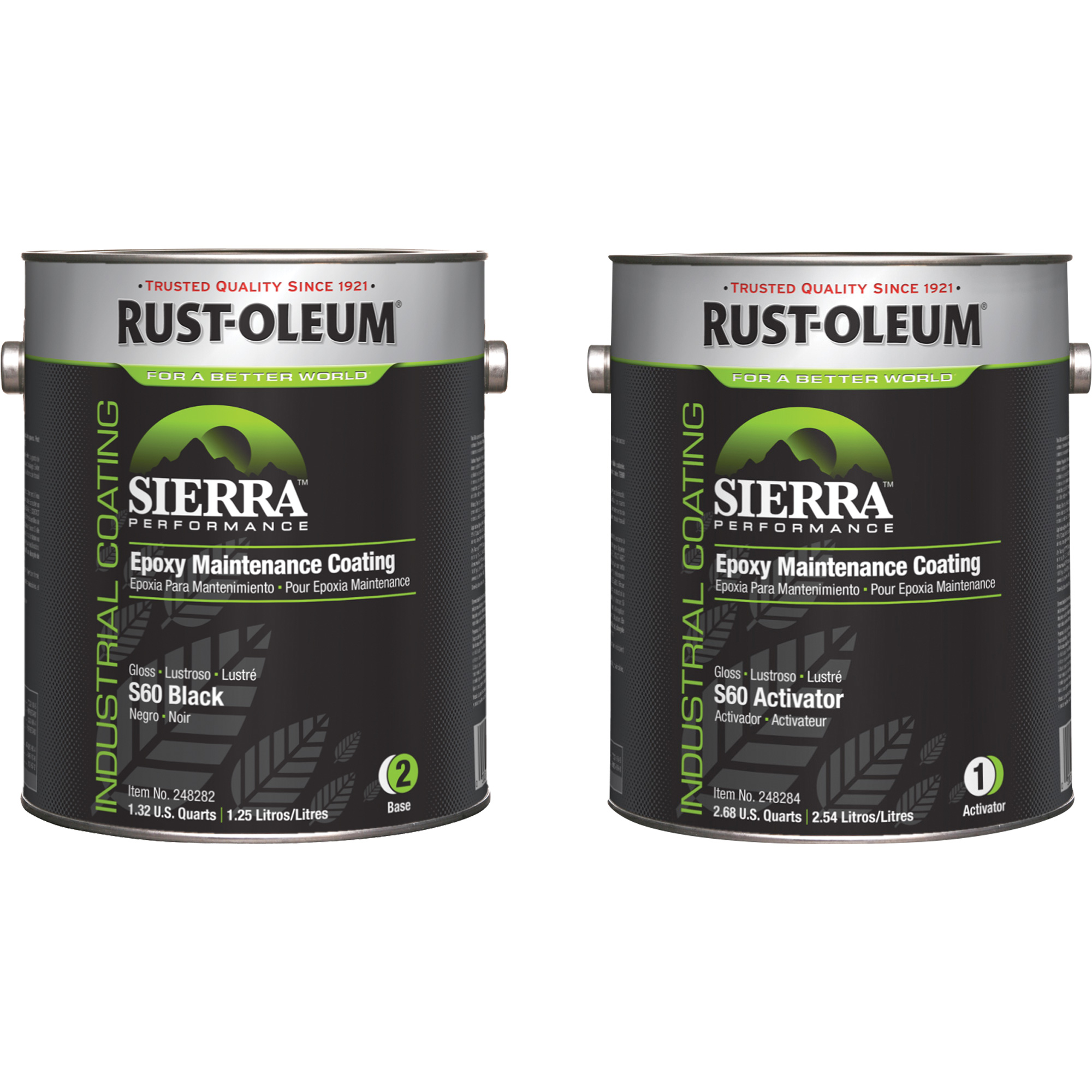 Trousse de revêtement d’entretien époxydique à base d’eau SierraMC S60, Gallon, Noir