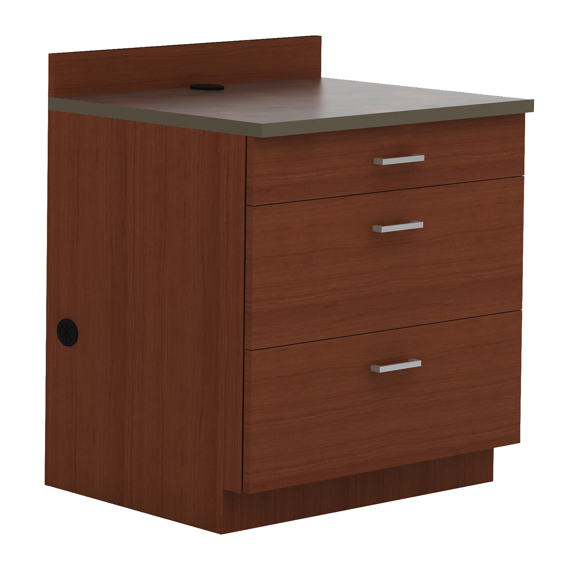 Armoire modulaire de base, 3 tiroirs, 36" la x 25" p x 39" h, Acajou