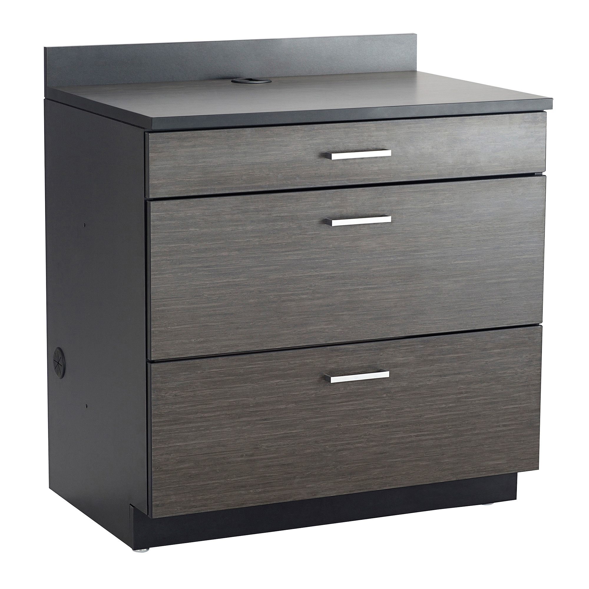 Armoire modulaire de base, 3 tiroirs, 36" la x 25" p x 39" h, Nuit d'Asie/noir