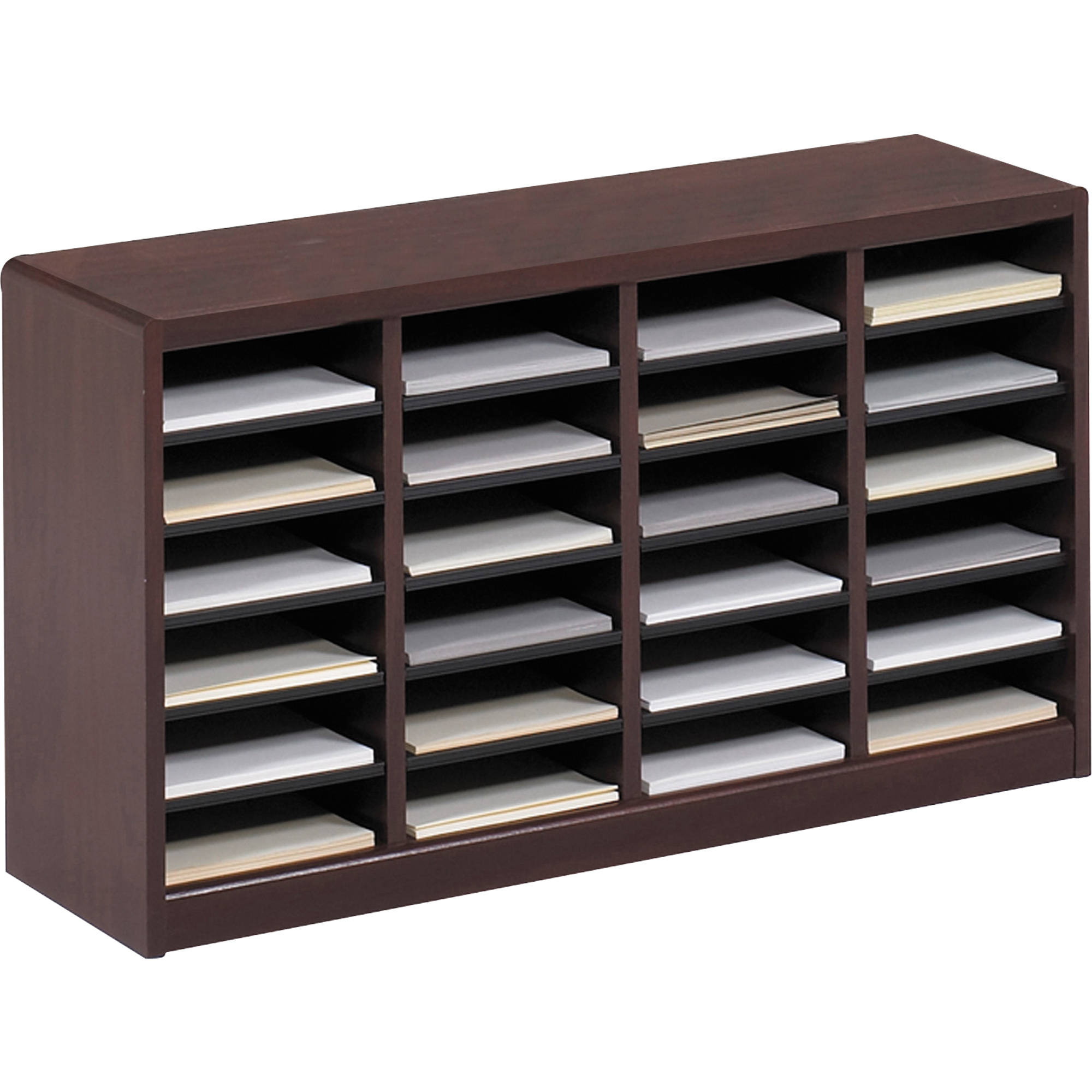 Casier à compartiments E-Z StorMD pour documentation, Stationnaire, 24 fentes, Bois, 40" la x 11-3/4" p x 23" h