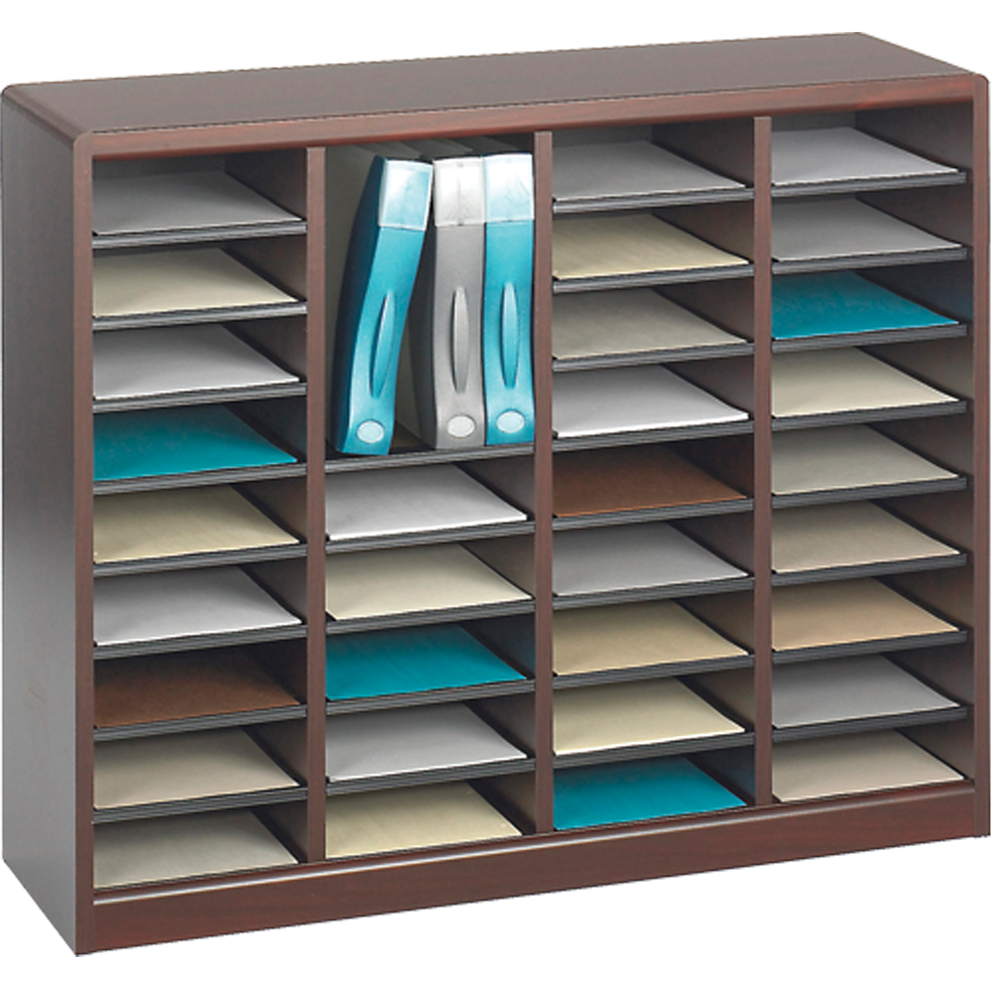 Casier à compartiments E-Z StorMD pour documentation, Stationnaire, 36 fentes, Bois, 40" la x 3/4" p x 32-1/2" h