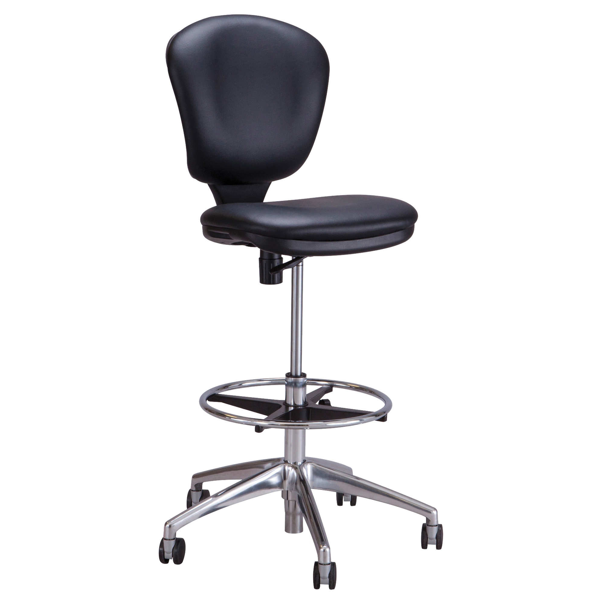 Chaise à hauteur ajustable MetroMC, Vinyle, Noir, Capacité 250 lb