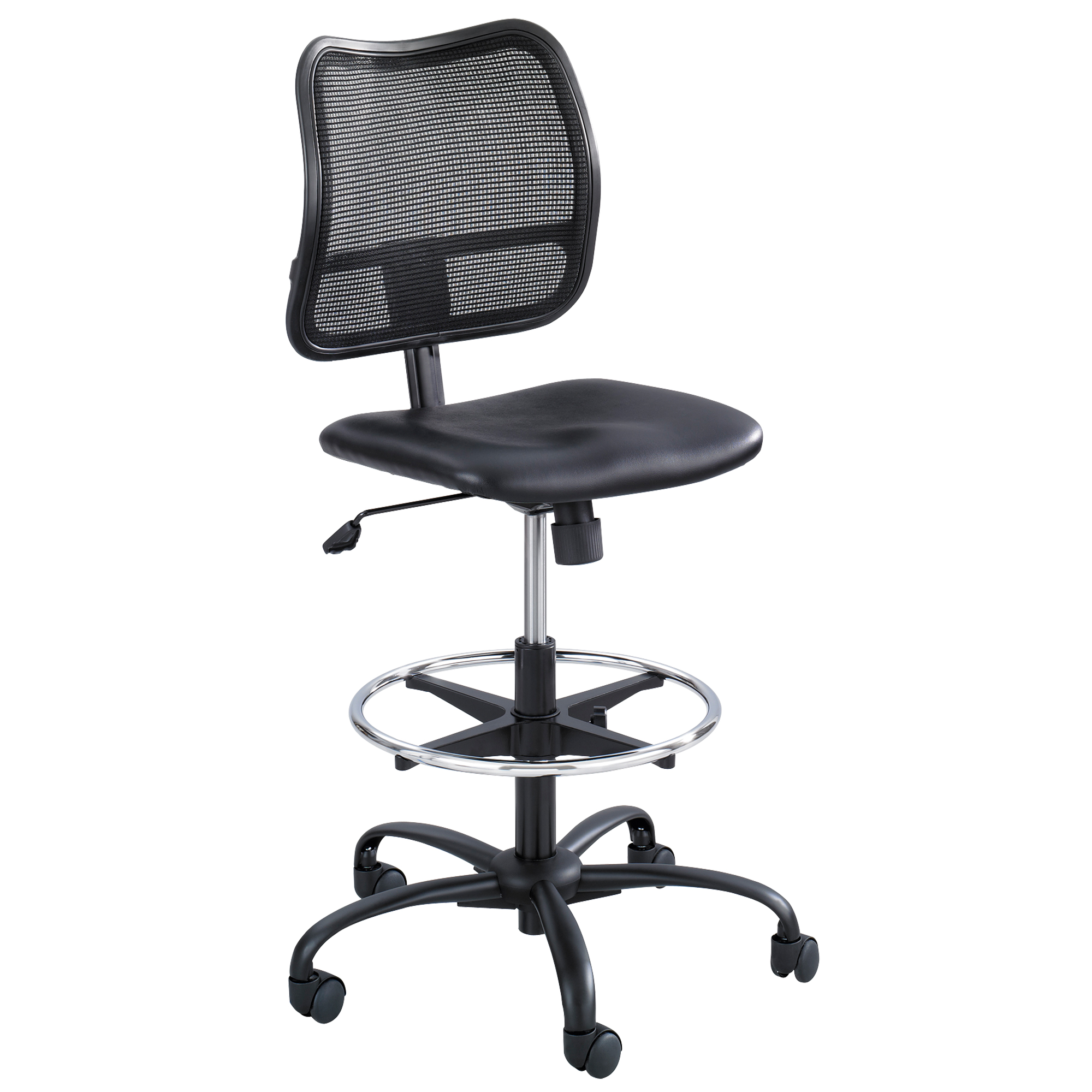 Tabouret ergonomique VueMC, Vinyle, Noir, Capacité 250 lb