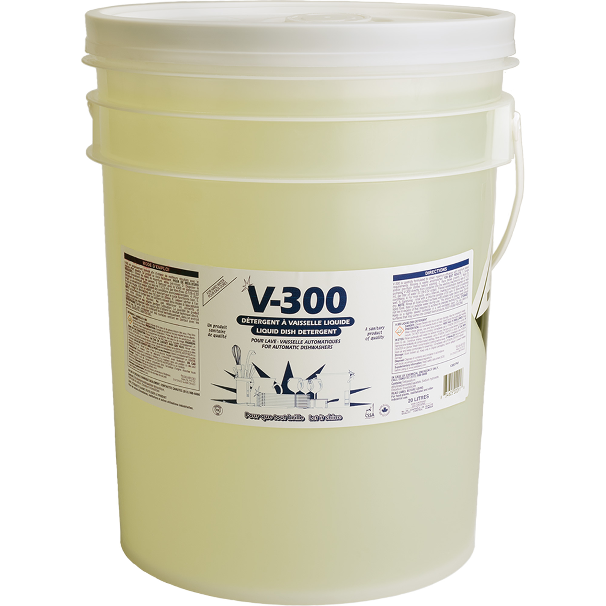 Détergent à vaisselle pour eau dure, pour lave-vaisselle automatique, Liquide, 20 L