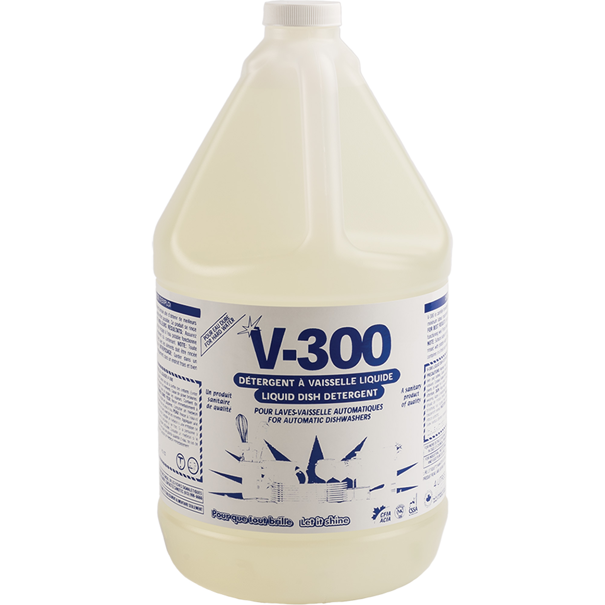 Détergent à vaisselle pour eau dure, pour lave-vaisselle automatique, Liquide, 4 L