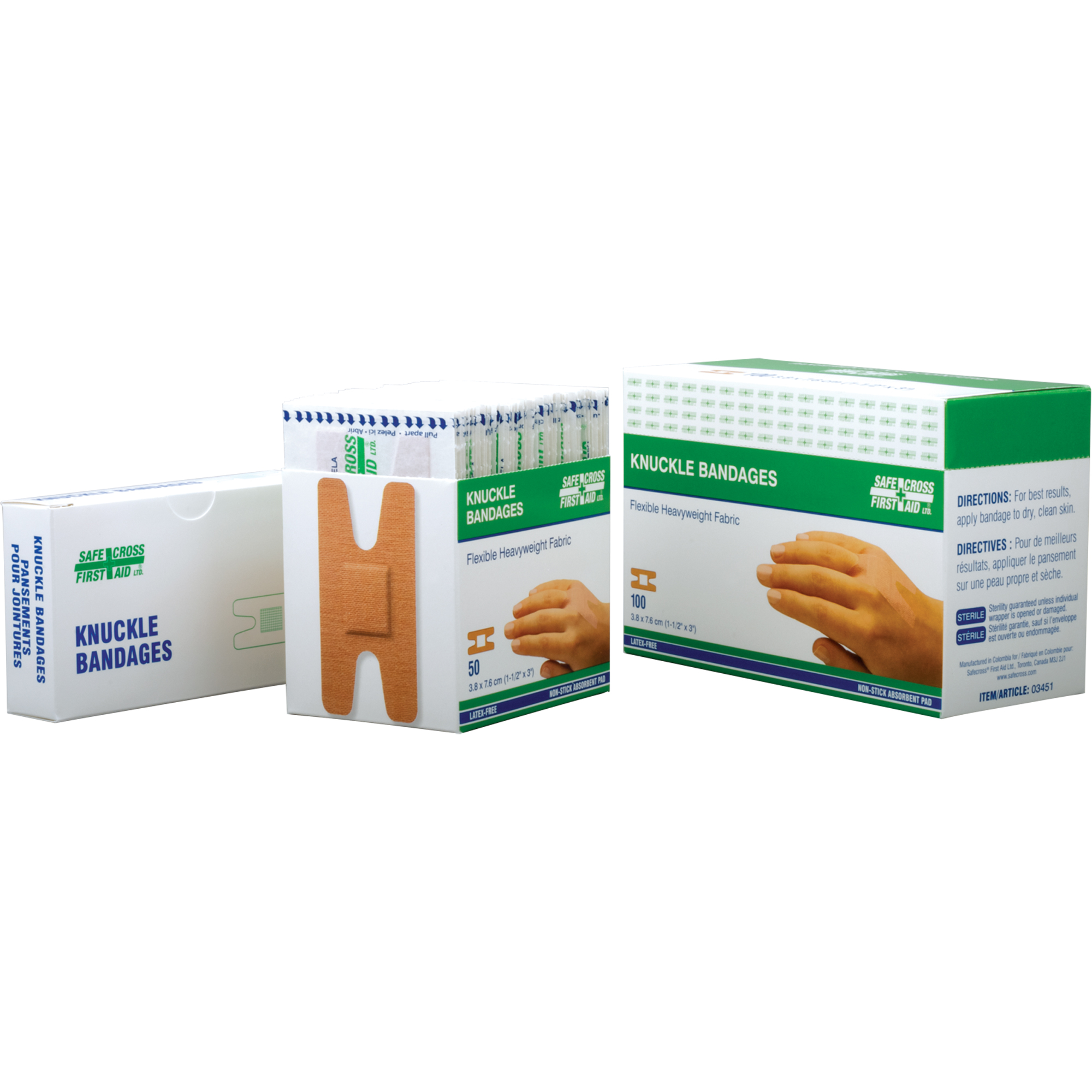 Pansements, Jointures, 3", Tissu, Stérile