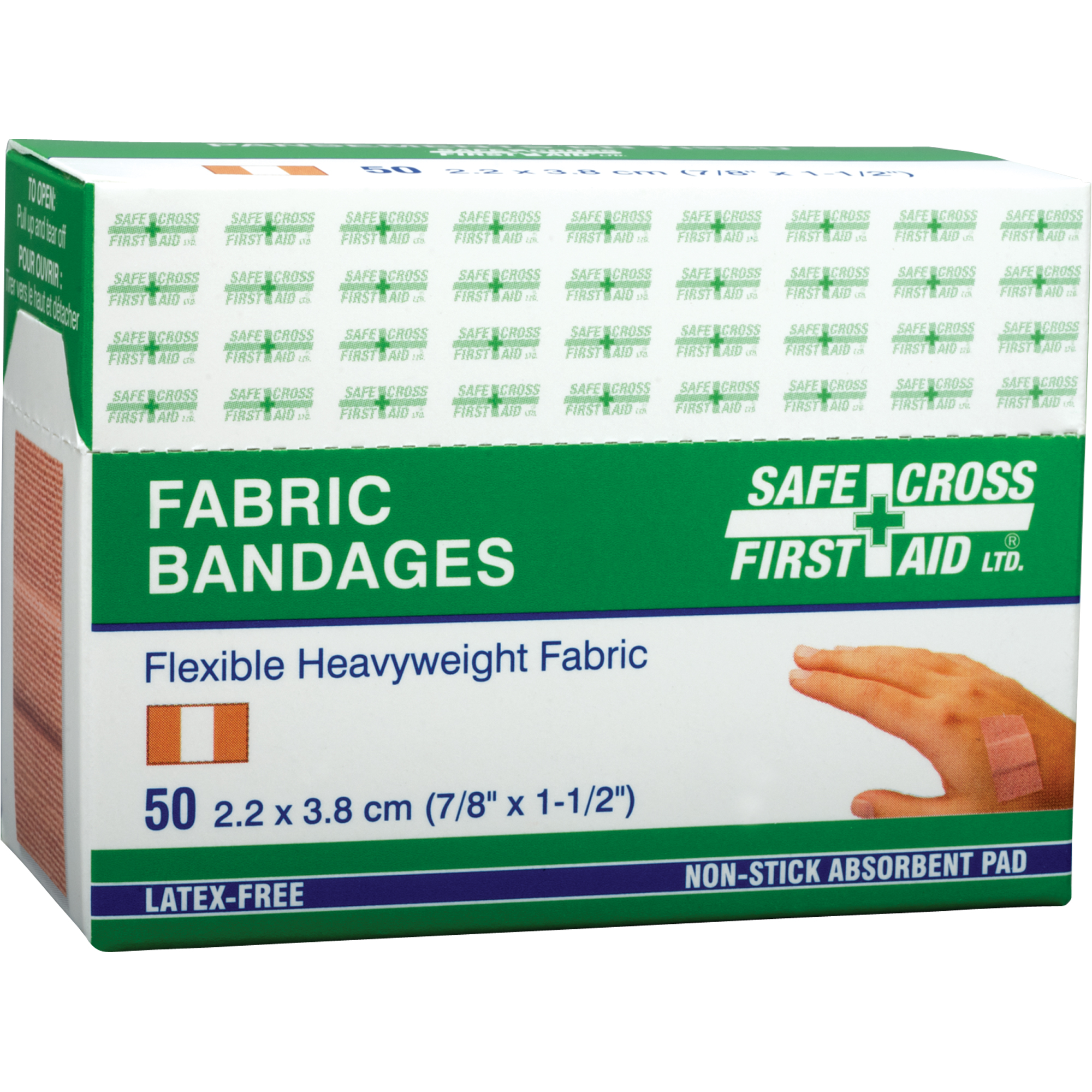 Bandages, Rectangulaire/carrée, 1-1/2", Tissu, Non stérile