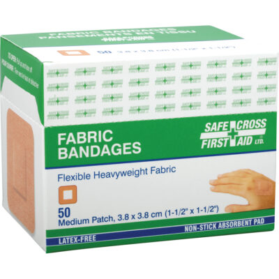 Bandages, Rectangulaire/carrée, 1-1/2", Tissu, Non stérile