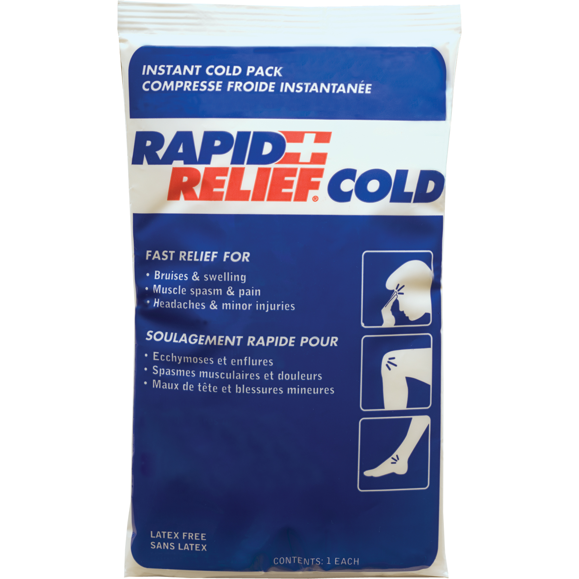 Compresse froide instantanée Rapid ReliefMD, Froid, Utilisation unique, 9" x 6"