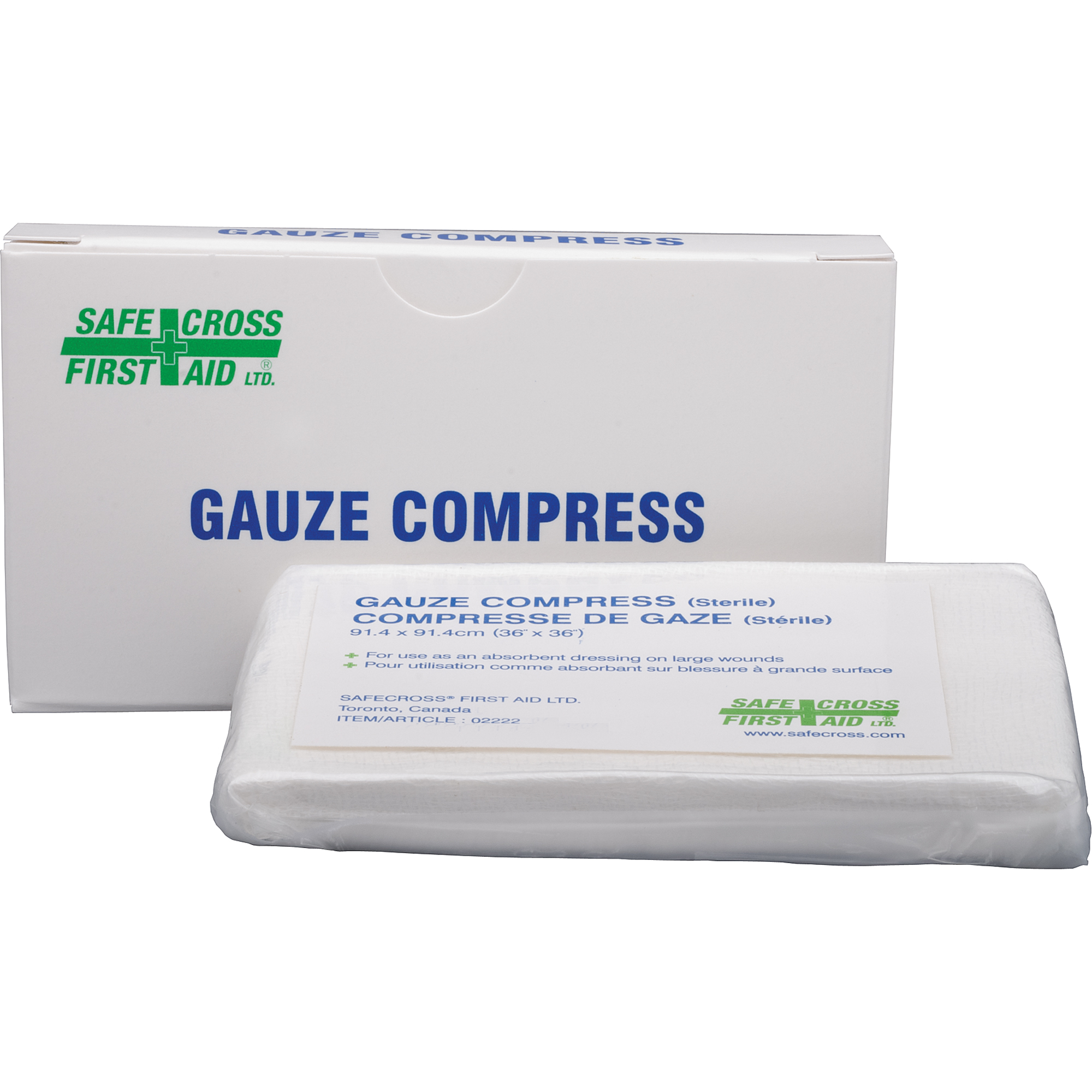 Compresses de gaze, Tampon, 36" lo x 36" la, Stérile, Dispositif médical Classe 1