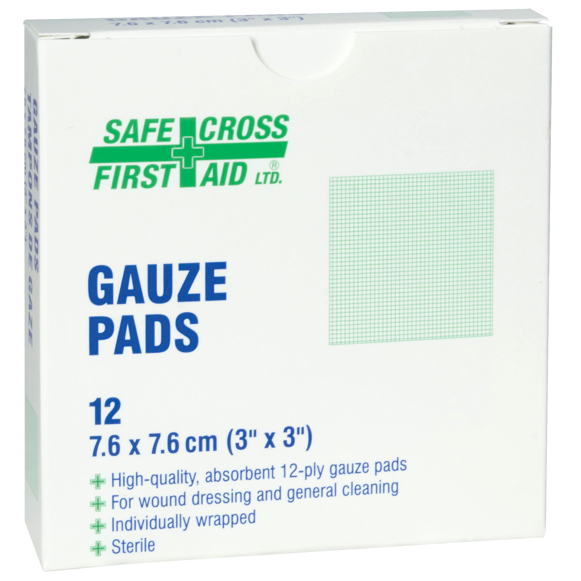 Gaze, Tampon, 3" lo x 3" la, Stérile, Dispositif médical Classe 1