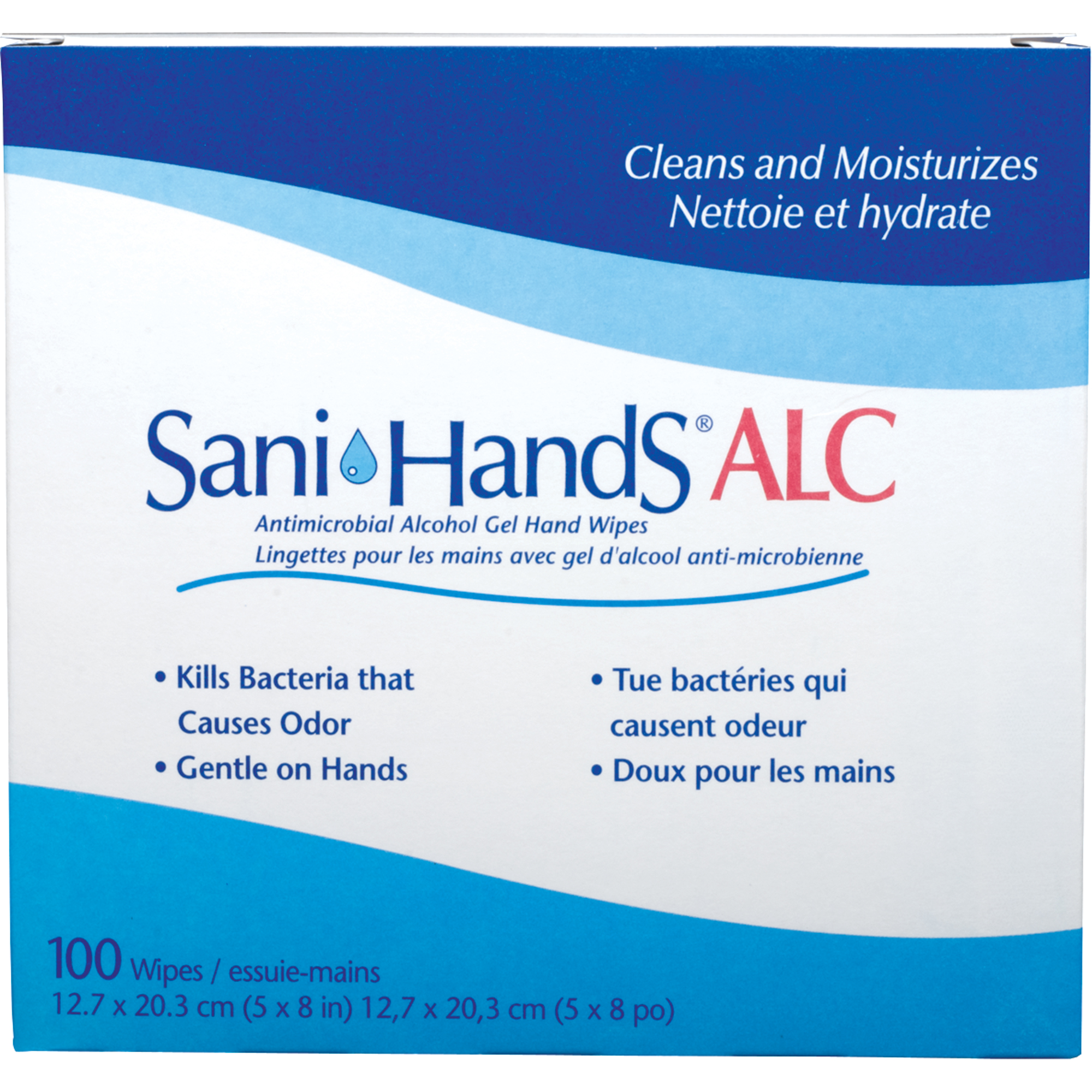 Lingettes antimicrobiennes pour les mains Sani-HandsMD ALC, Pochette