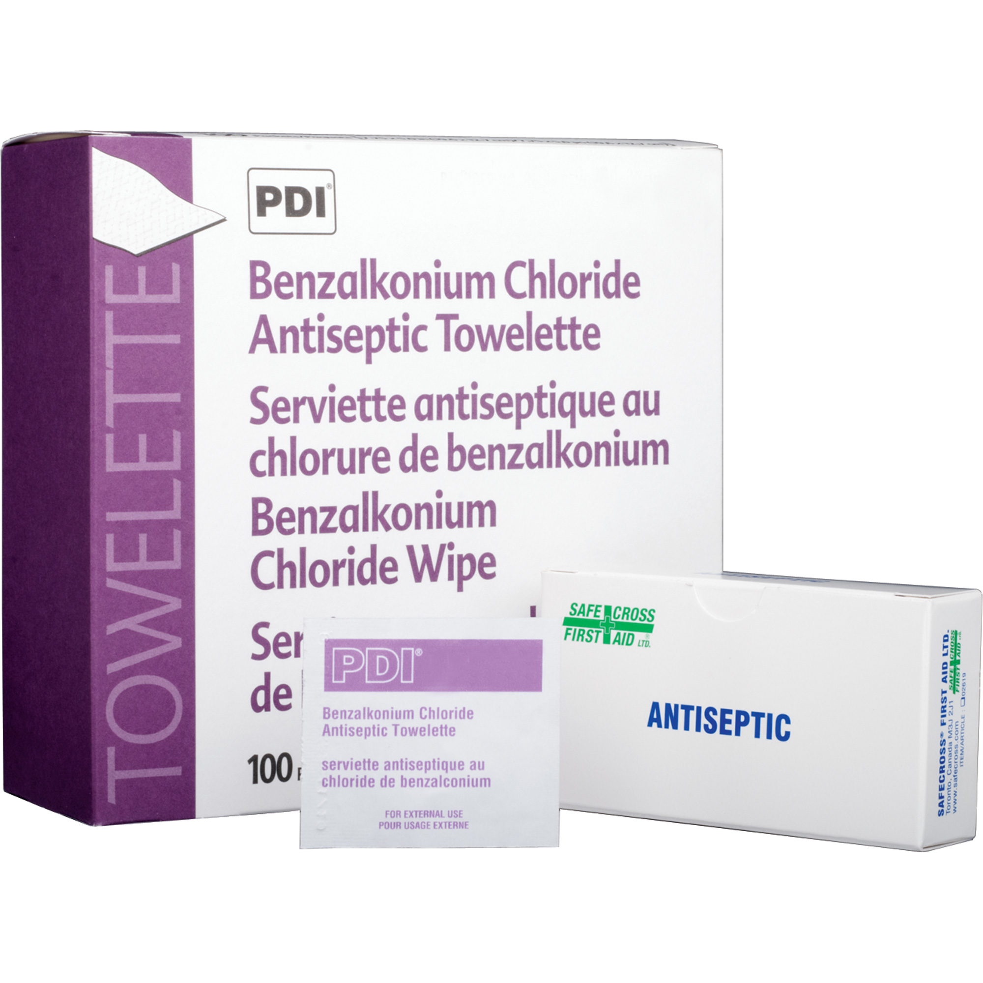 Lingettes antiseptiques au chlorure de benzalkonium, Serviette, Antiseptique