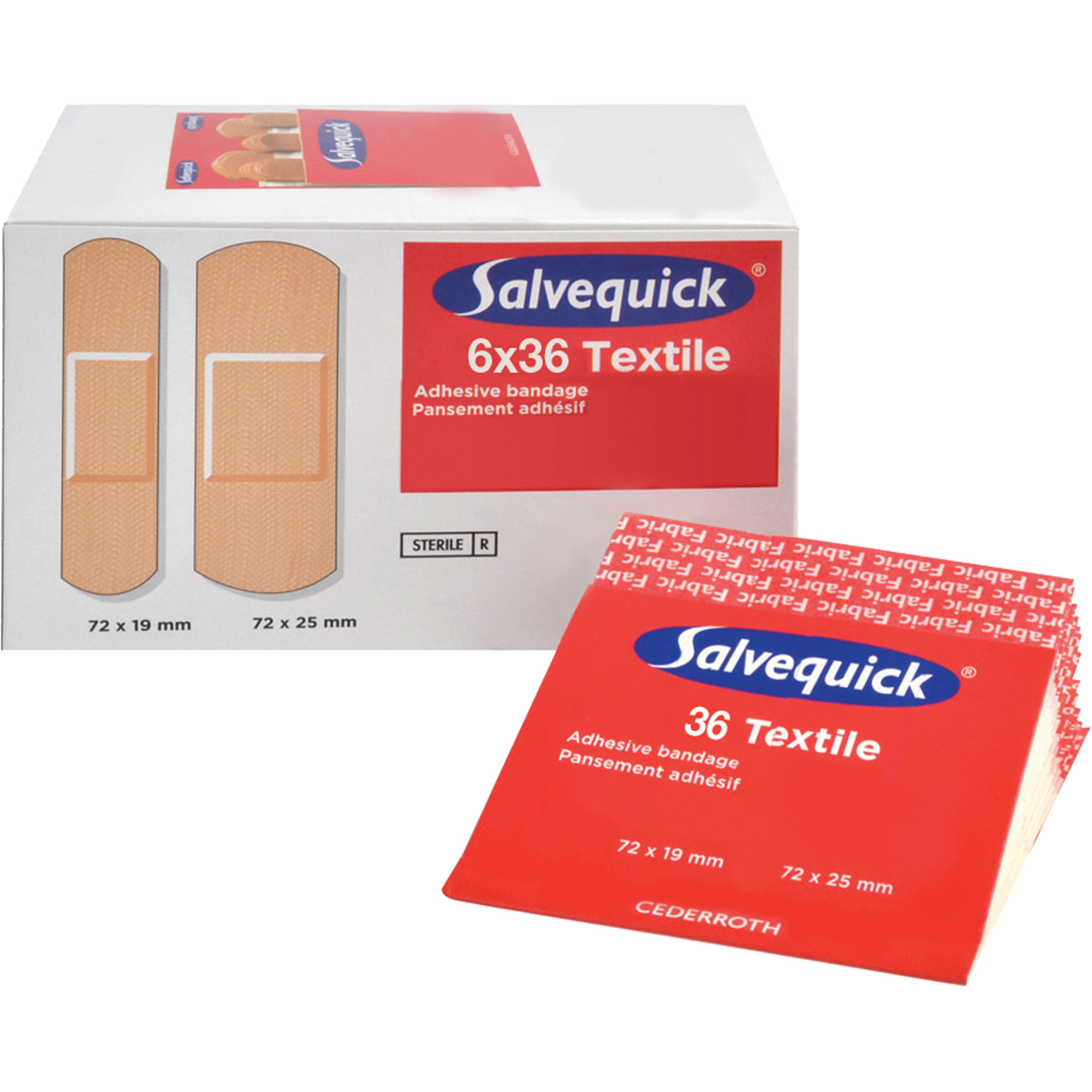 Systèmes de distribution de bandages SalvequickMD - recharges stériles, Rectangulaire/carrée, Tissu, Stérile