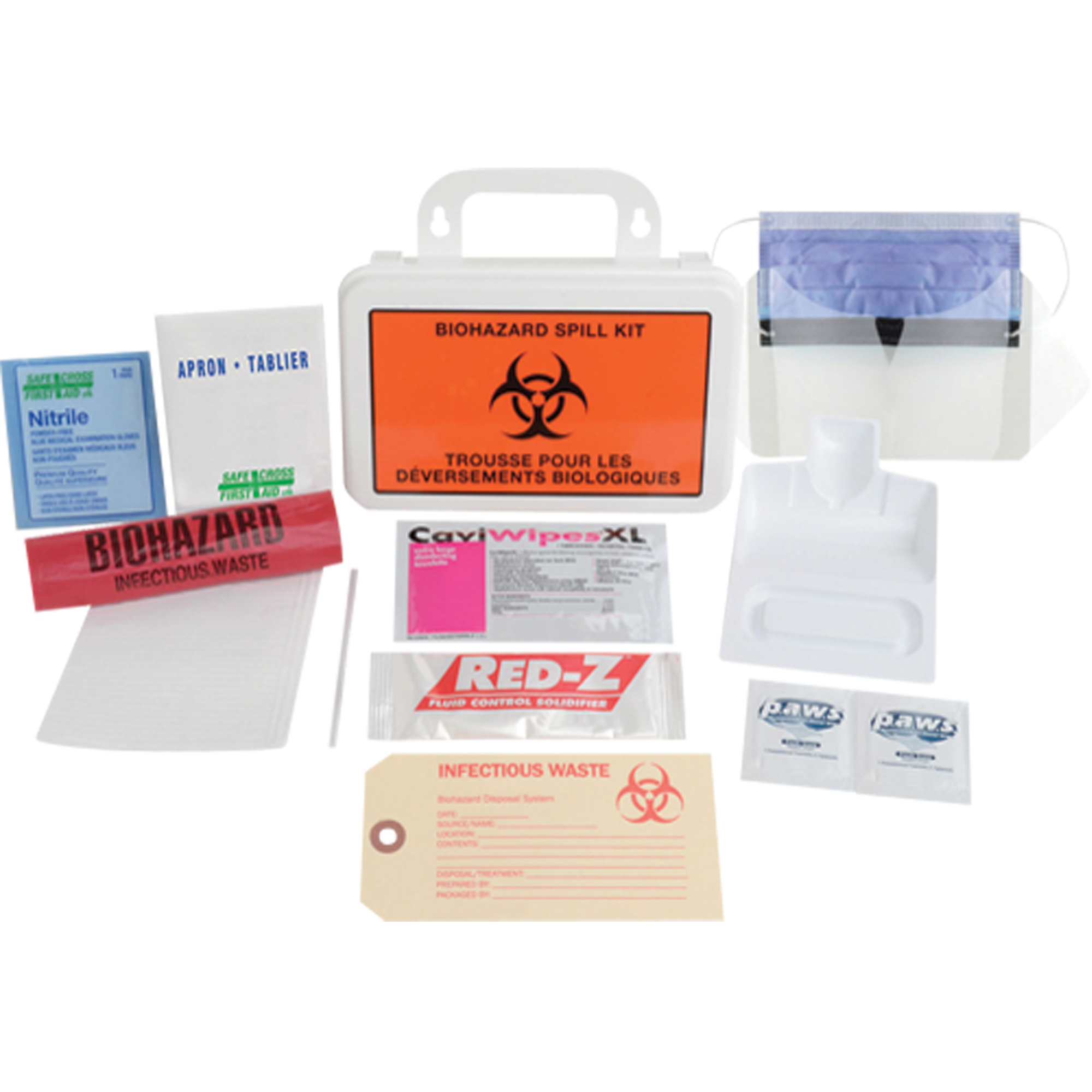 Trousse de luxe de nettoyage de déversement, Biorisque, Mallette