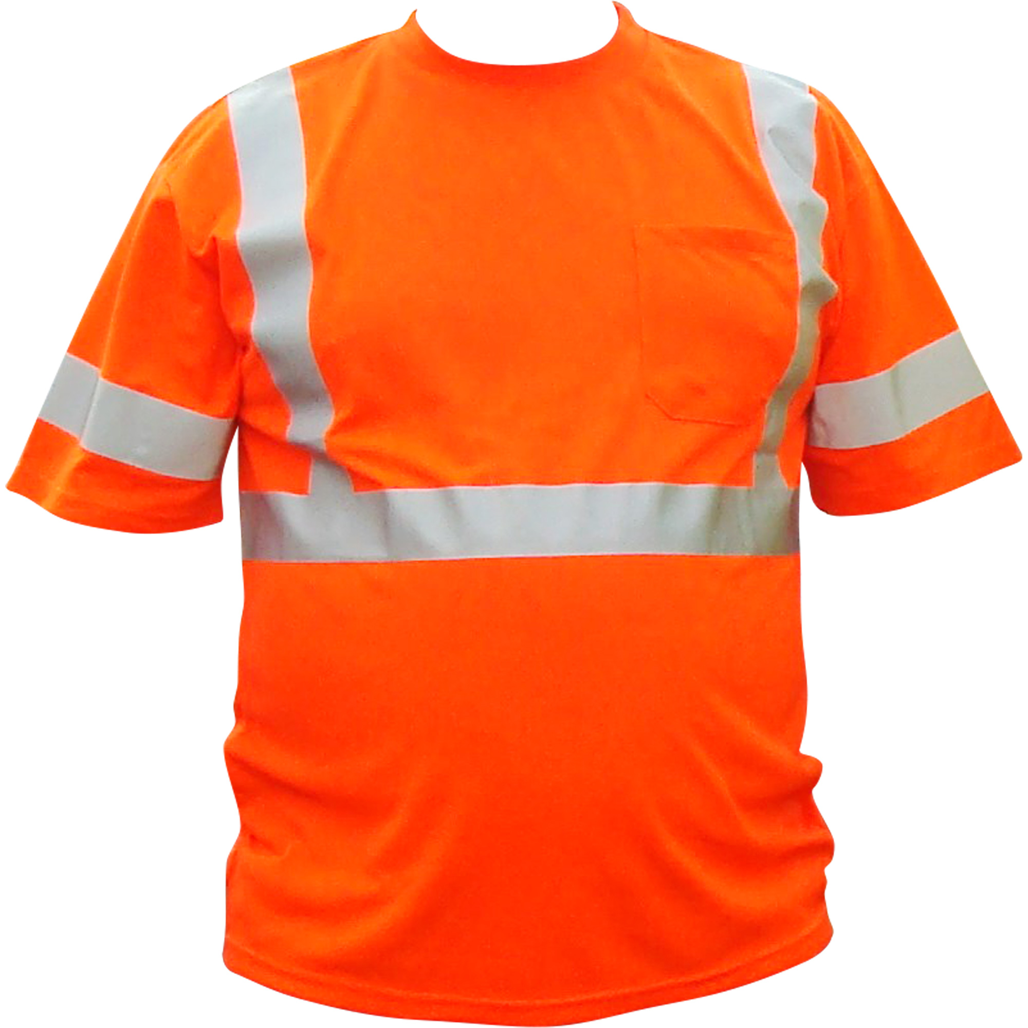 Chemise à manche courte haute visibilité, Coton, 2T-Grand, Orange haute visibilité