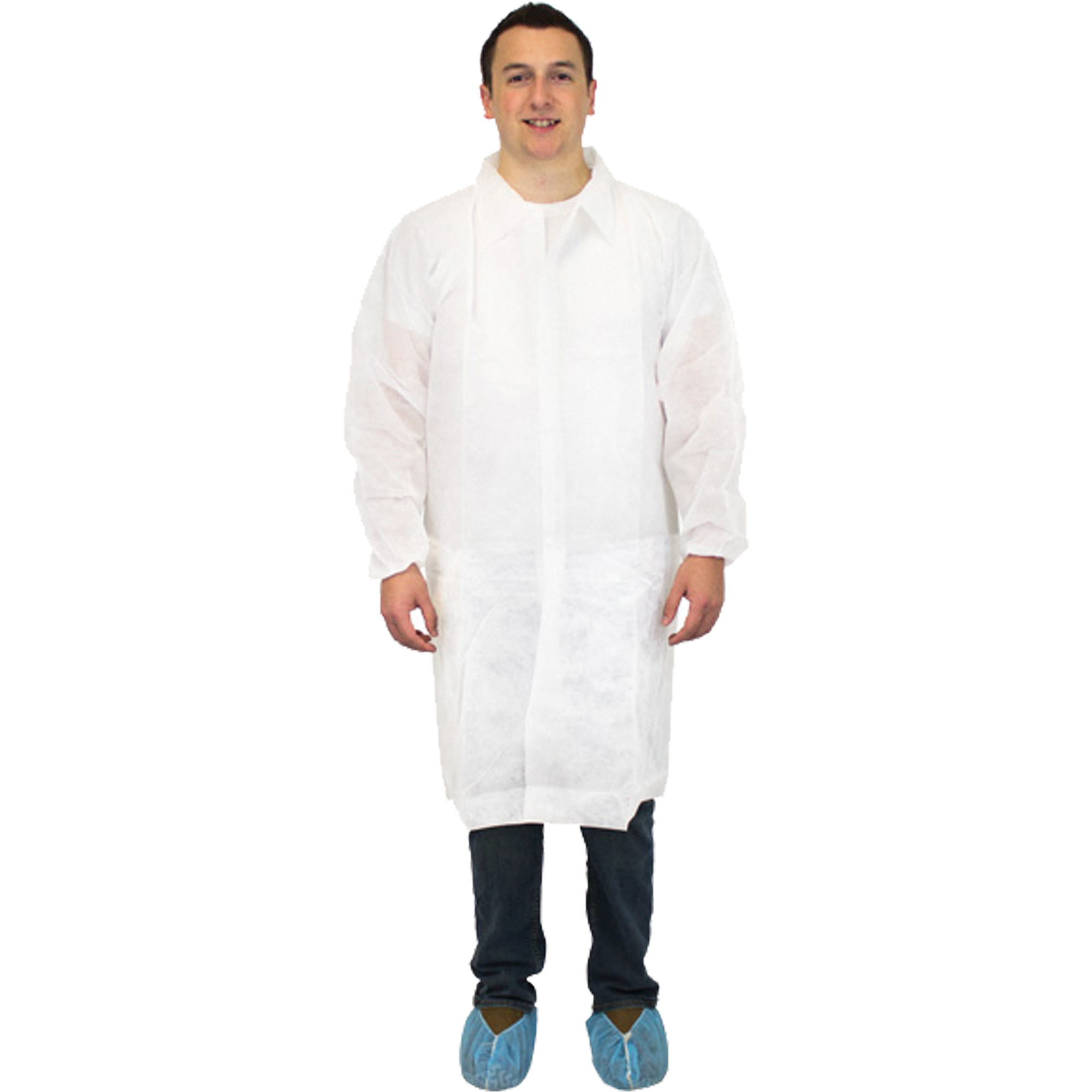 Sarreau de laboratoire, Polypropylène, Blanc, Moyen