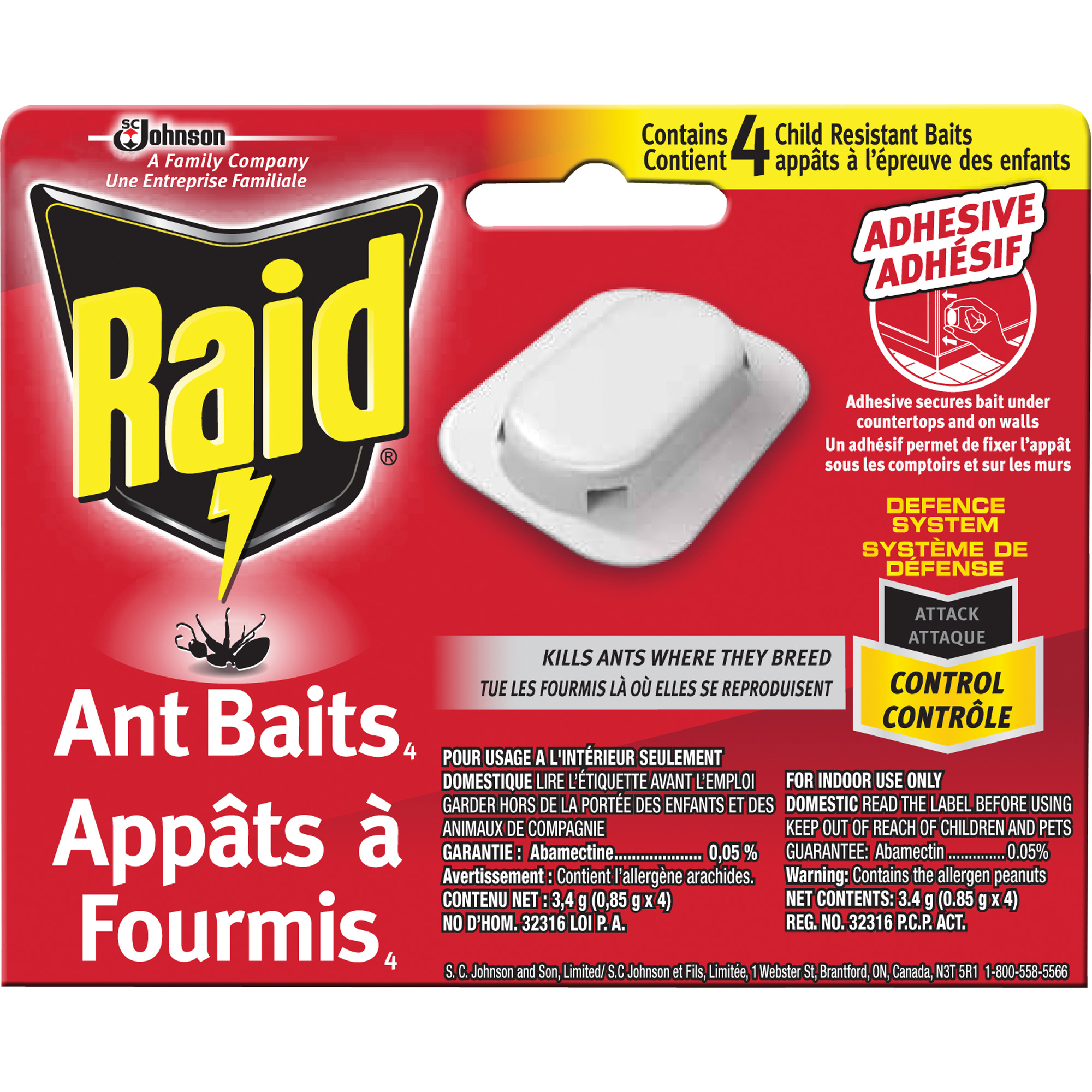 Appâts à fourmis RaidMD, 5" lo x 6" la x 1" h
