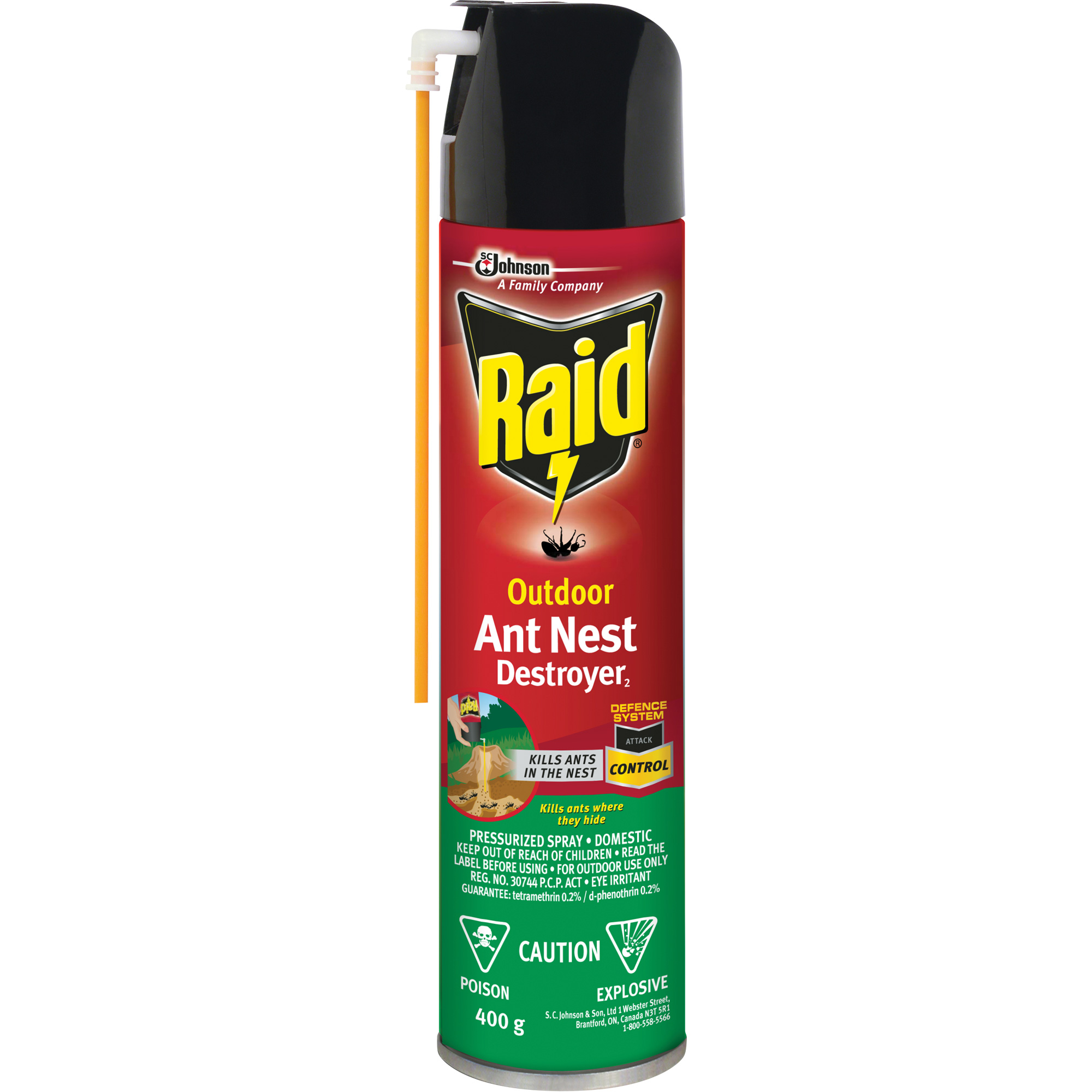 Insecticide destructeur de nids de fourmis RaidMD Extérieur, 400 g, Canette aérosol