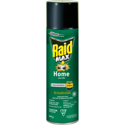 Insecticide pour insectes domestiques RaidMD MaxMD, 500 g, Canette aérosol, À base de solvant