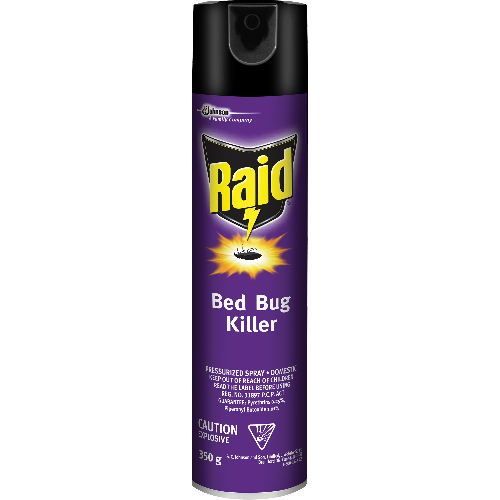 Insecticide pour punaises de lit RaidMD, 350 g, Canette aérosol, À base de solvant