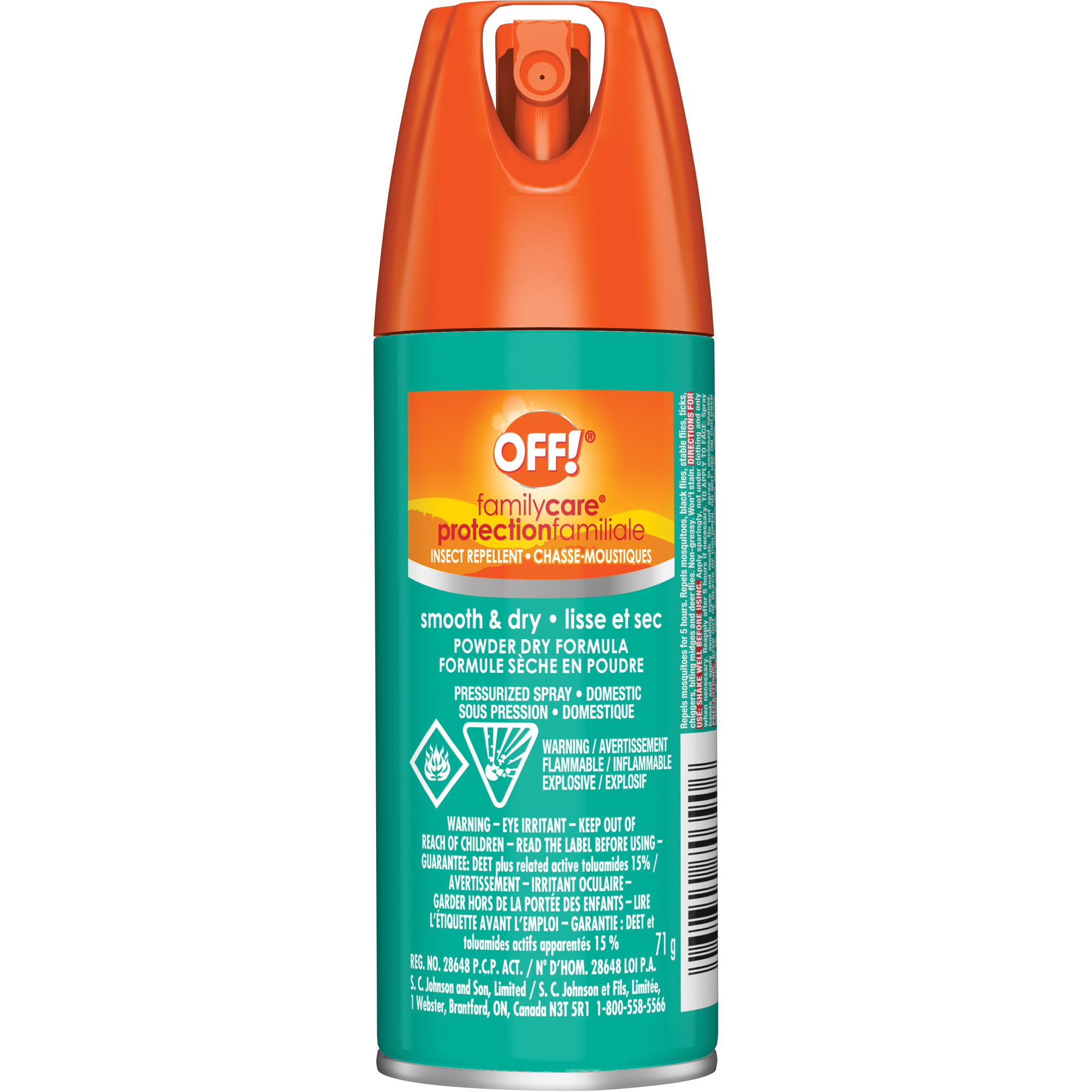 Insectifuge Off! Family CareMD, DEET à 15 %, Aérosol, 2,5 oz.