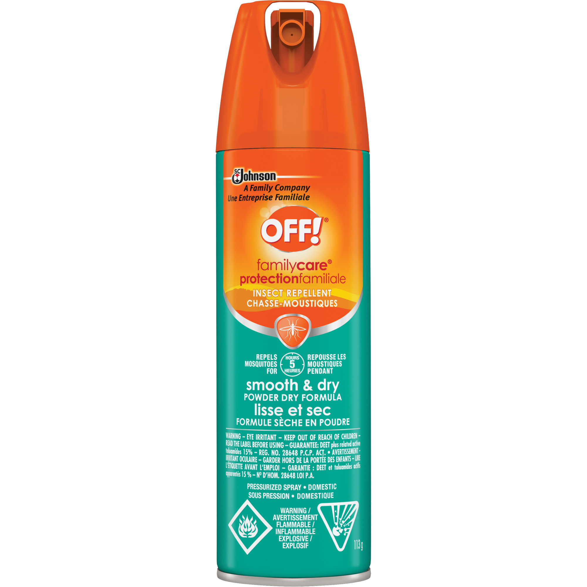 Insectifuge Off! Protection familialeMD lisse et sec, DEET à 15 %, Aérosol, 113 g