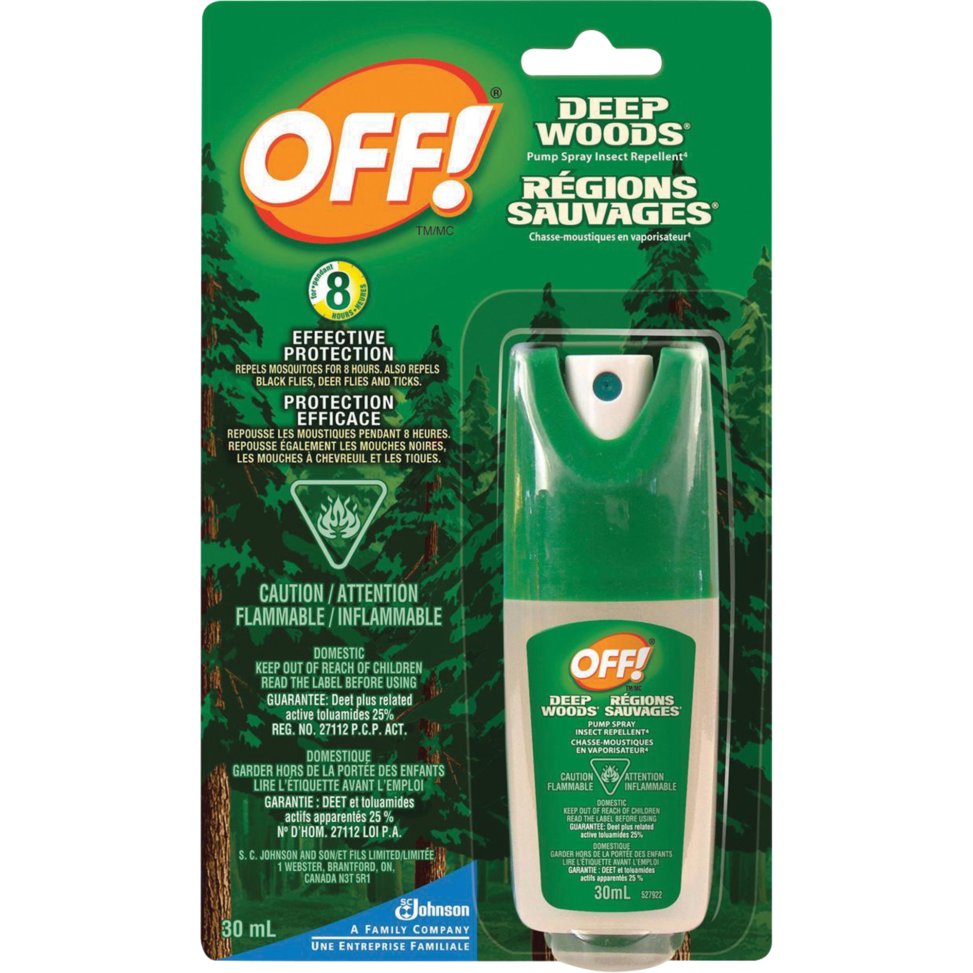Insectifuge Off! Régions sauvagesMD, DEET à 25 %, Vaporisateur, 30 ml