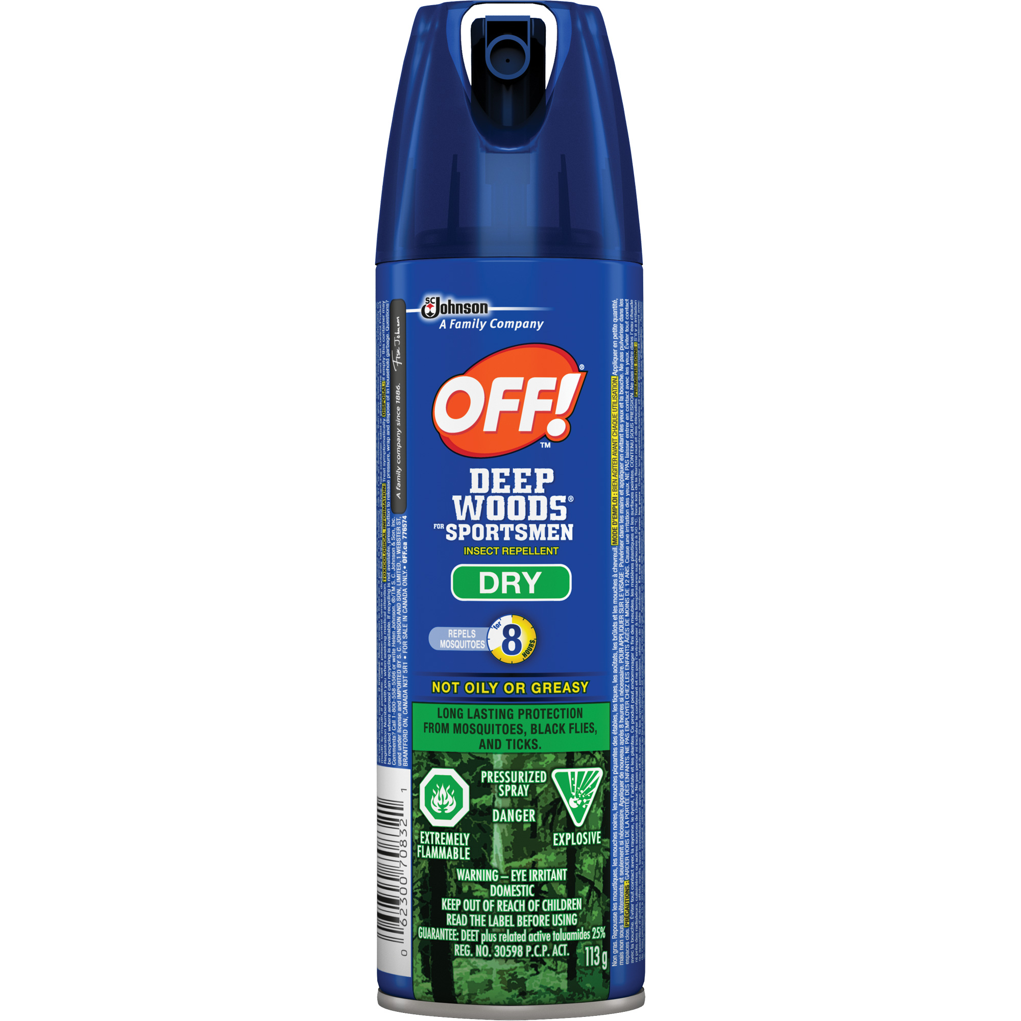 Insectifuge sec pour sportifs Off! Régions sauvagesMD, DEET à 30 %, Aérosol, 113 g