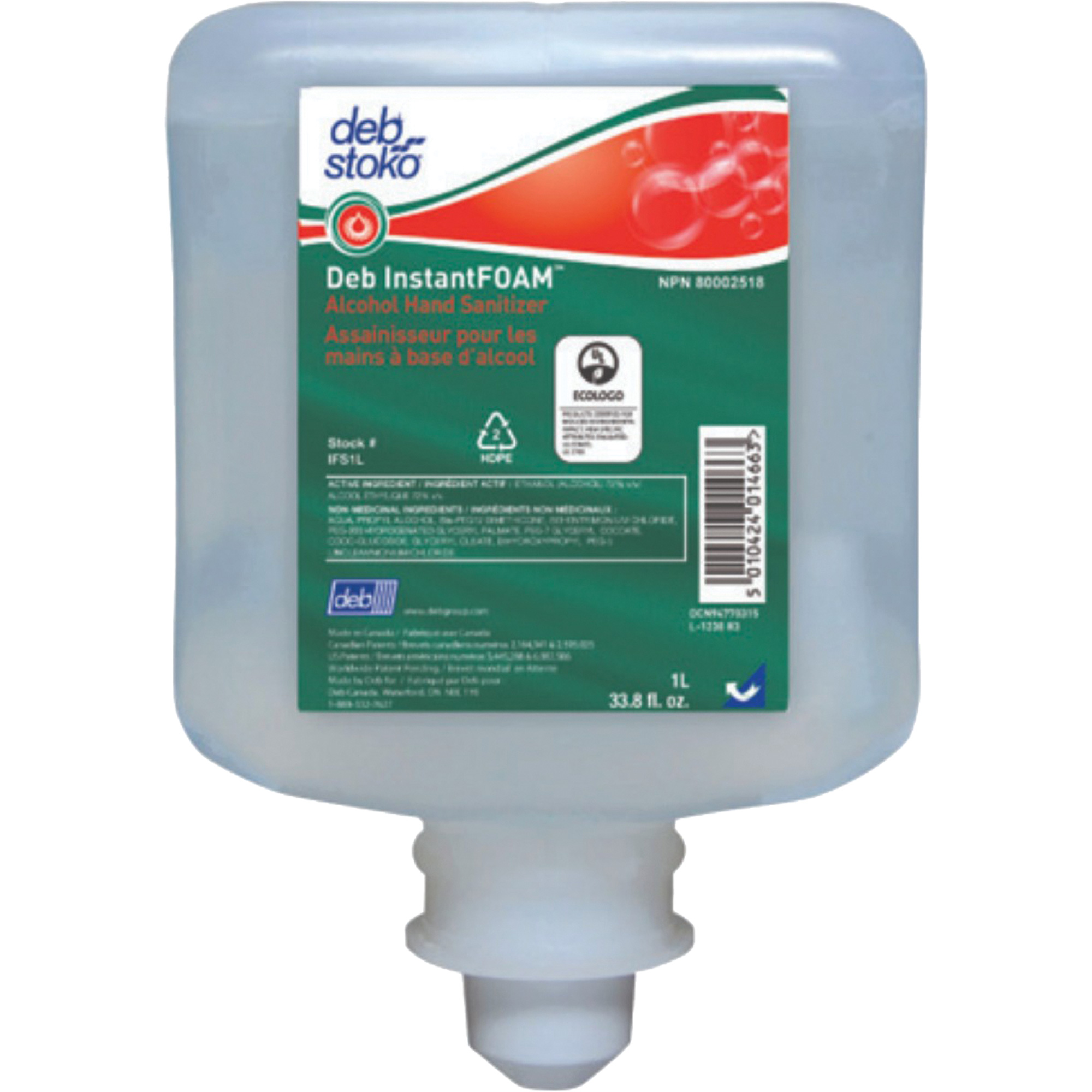 Désinfectant pour les mains InstantfoamMD, 1000 ml, Recharge, 70 % alcool