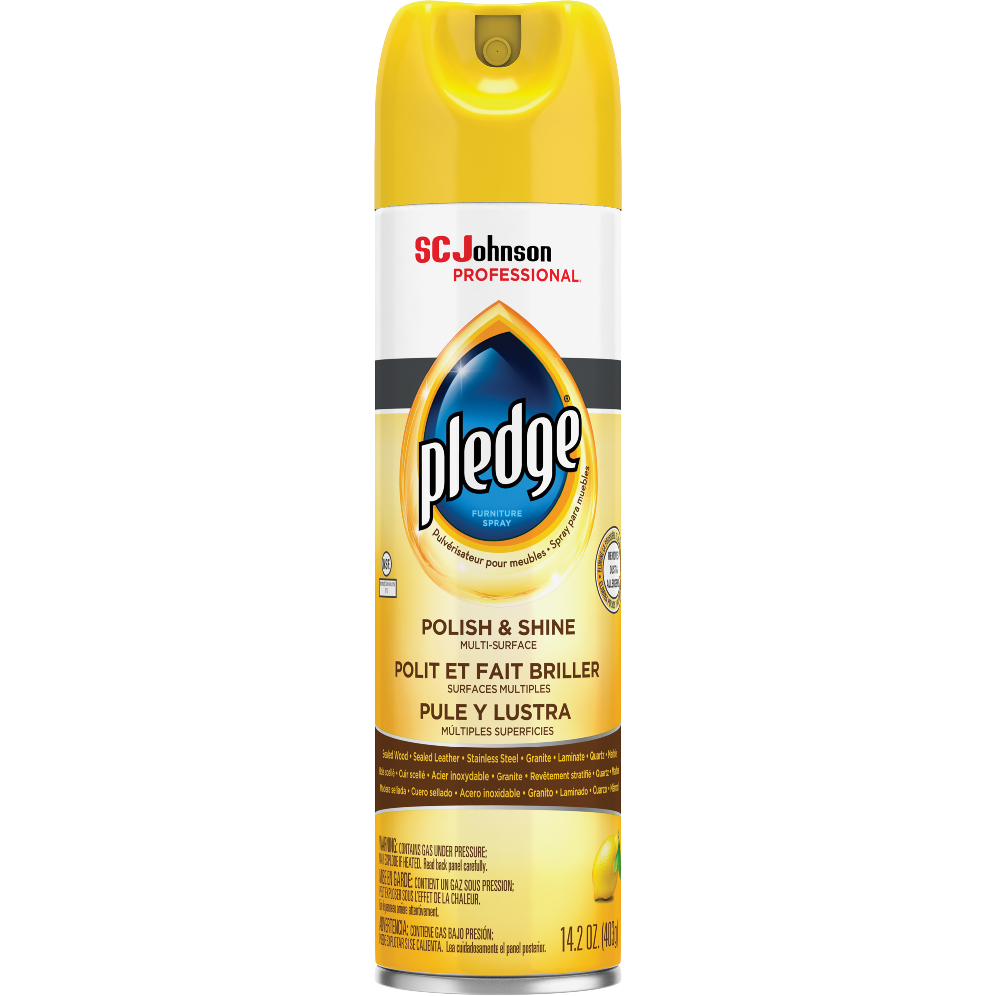 Poli à meubles PledgeMD au citron, 14,2 oz., Canette aérosol