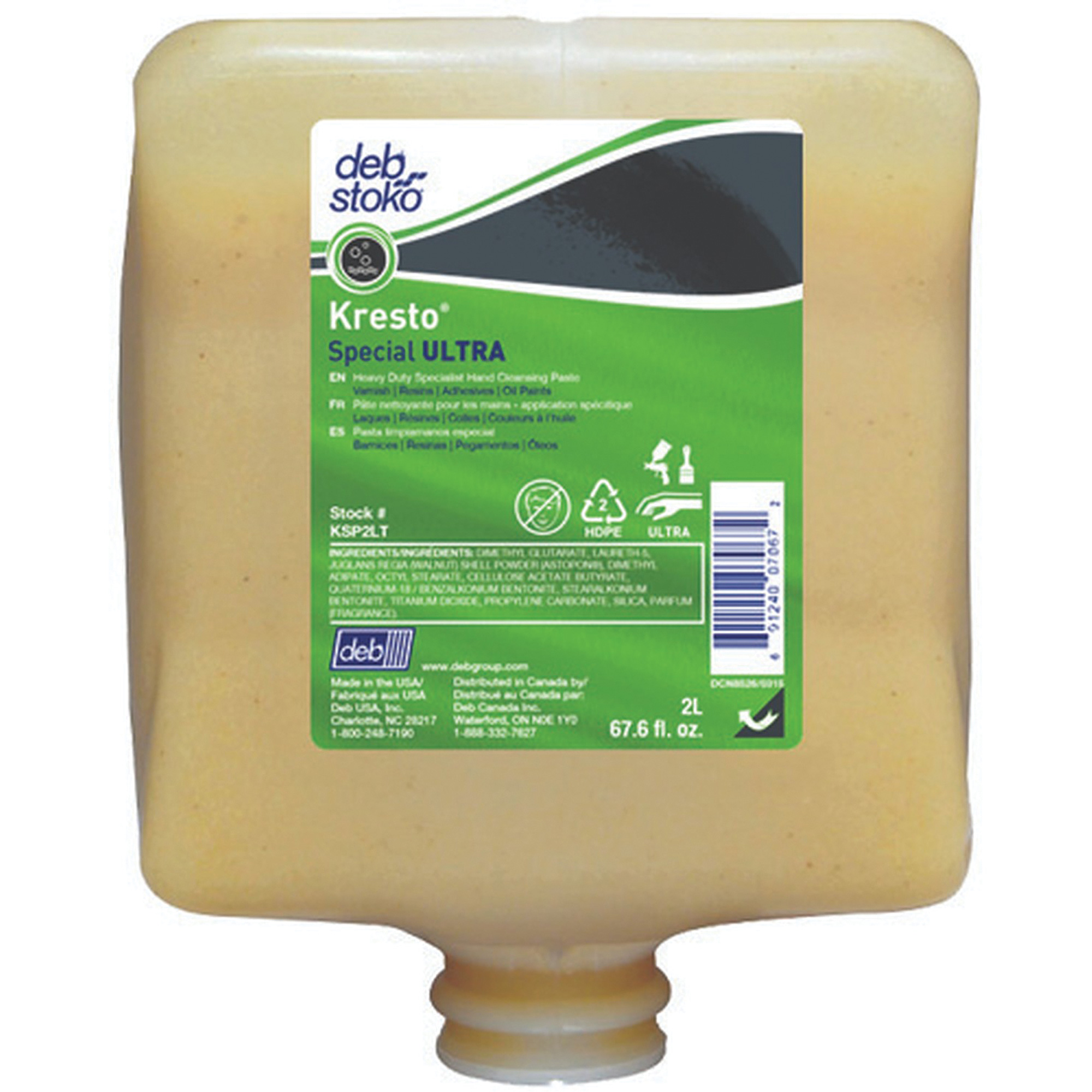 Recharge de nettoyant pour les mains KrestoMD Special Ultra, Pâte, 2 L, Cartouche en plastique, Fraîcheur