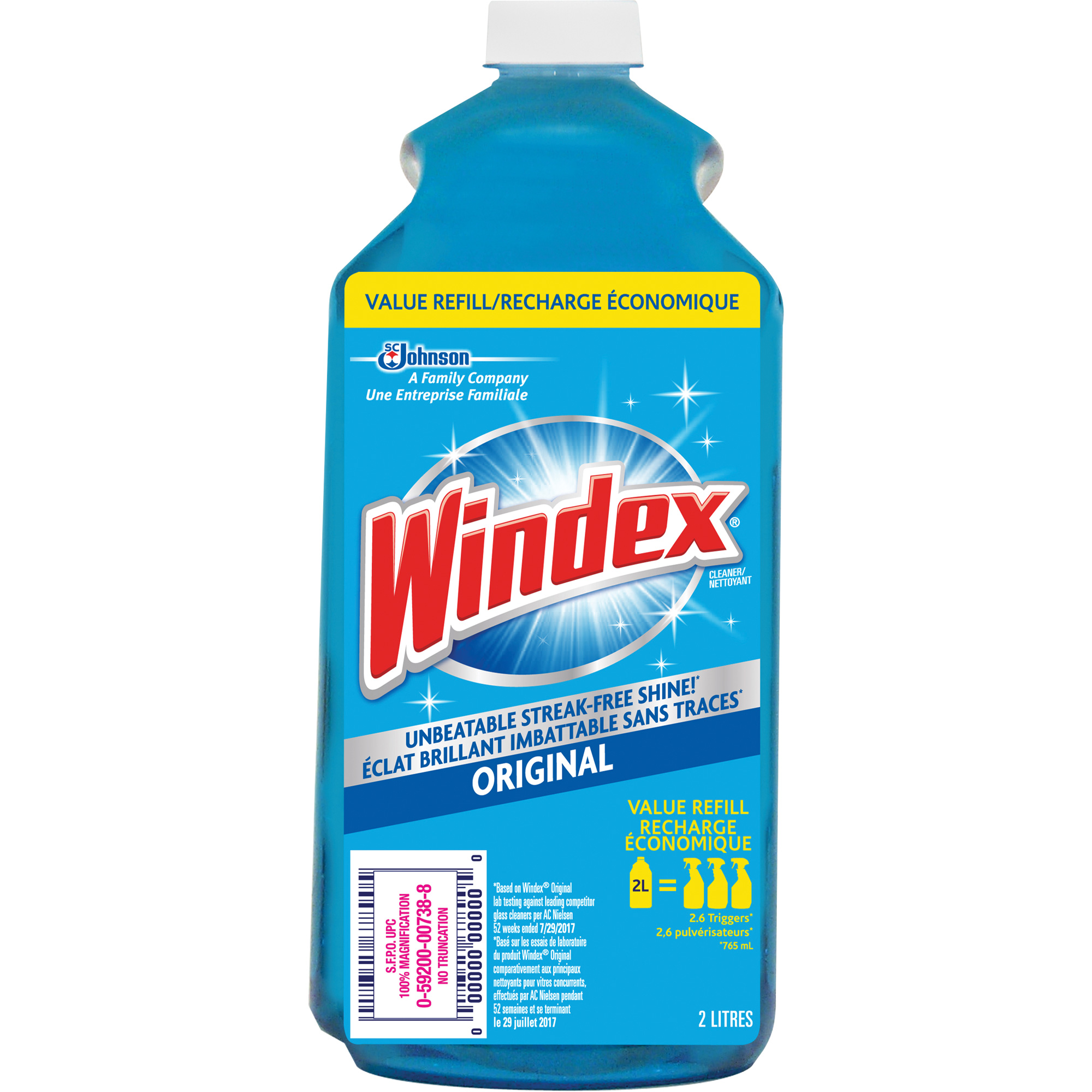 Recharge de nettoyant pour vitres WindexMD, 2 L, Bouteille