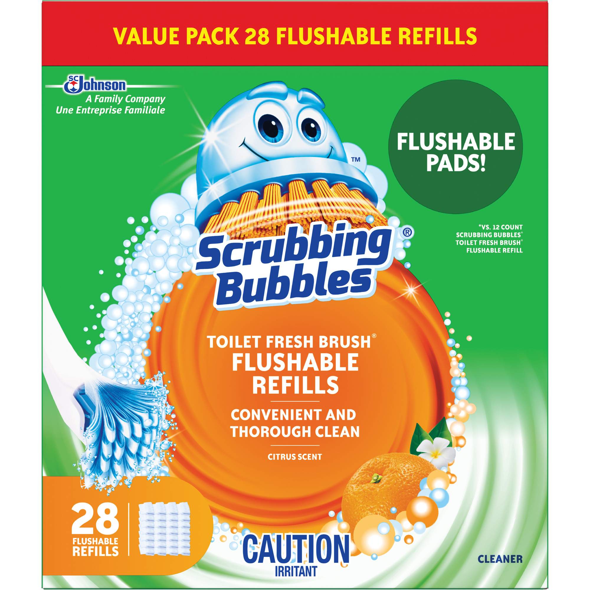 Recharge de tampons pour la brosse pour cuvettes Scrubbing BubblesMD Fresh BrushMD, Recharge