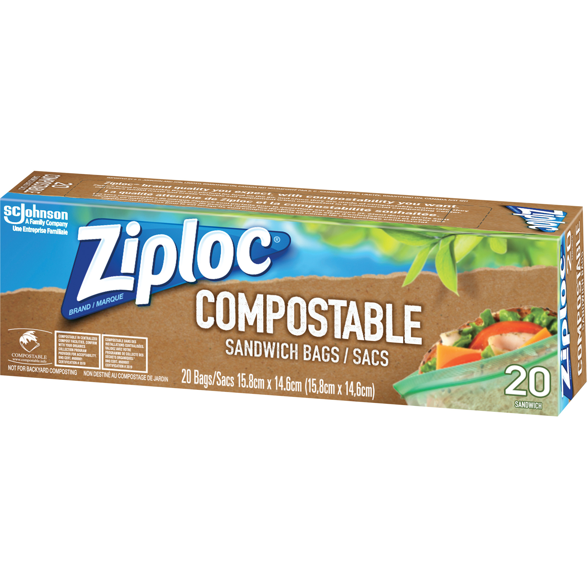 Sacs à sandwich compostables ZiplocMD