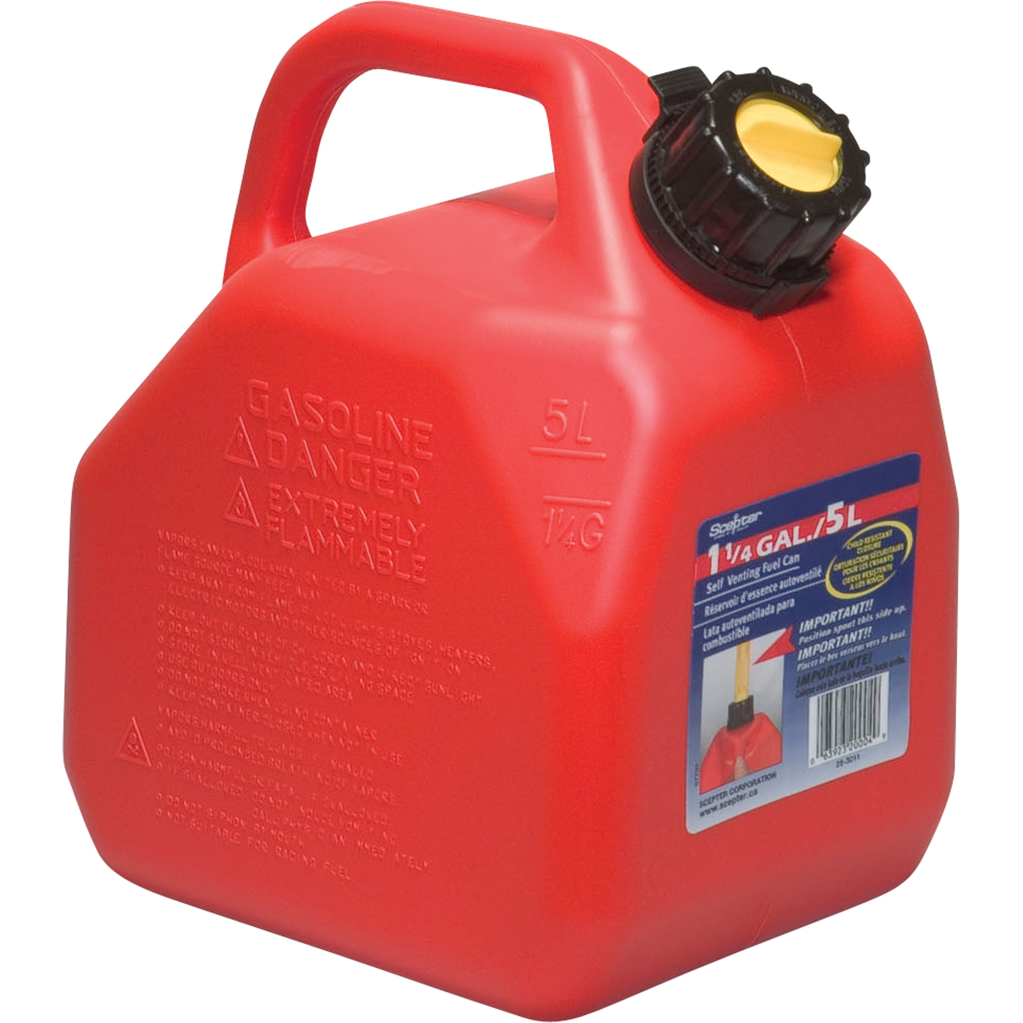 Jerricans, 1,25 gal. US/5 L, Rouge, Conformes aux normes CSA/ULC