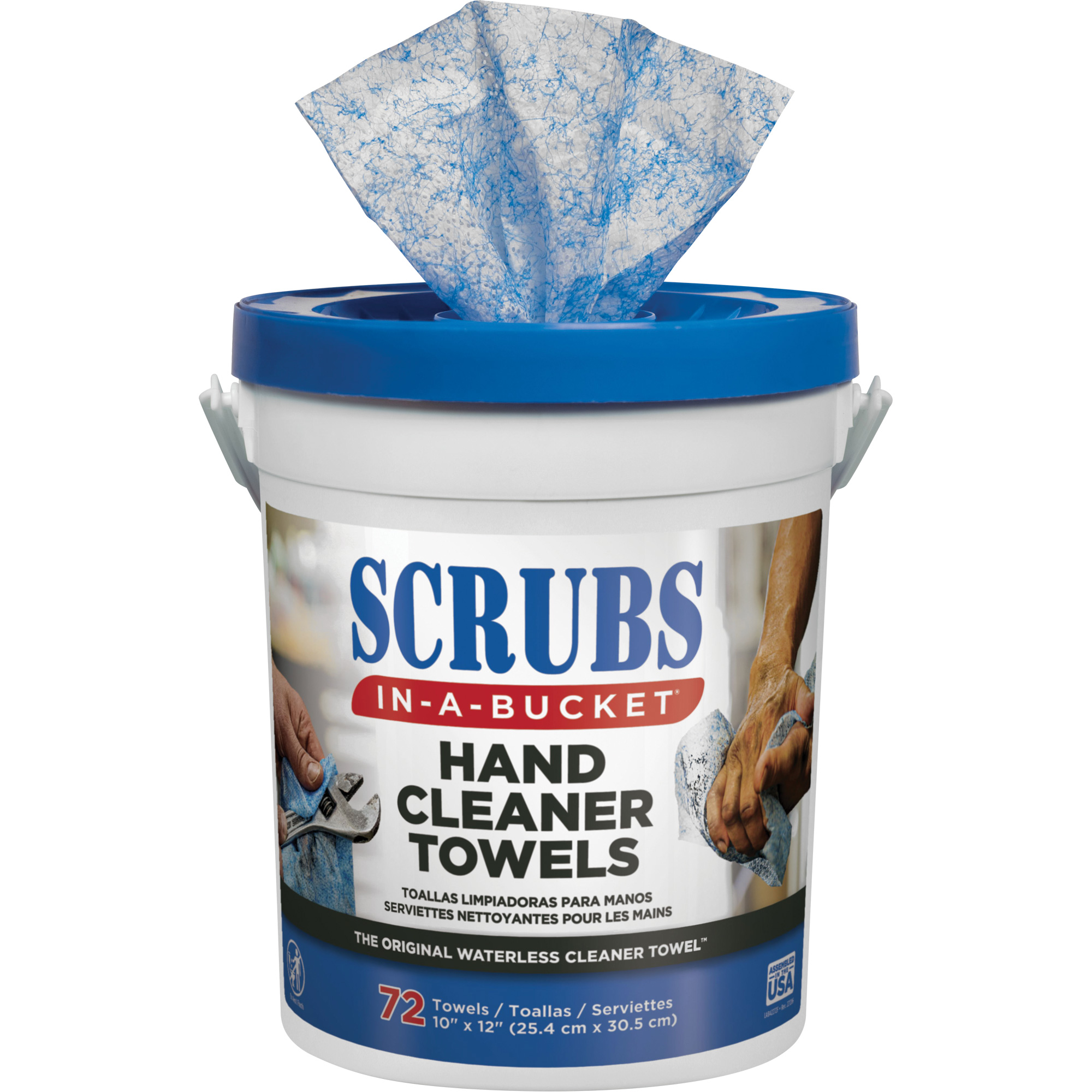 Serviettes nettoyantes pour les mains, 72 lingettes, 12" x 10"