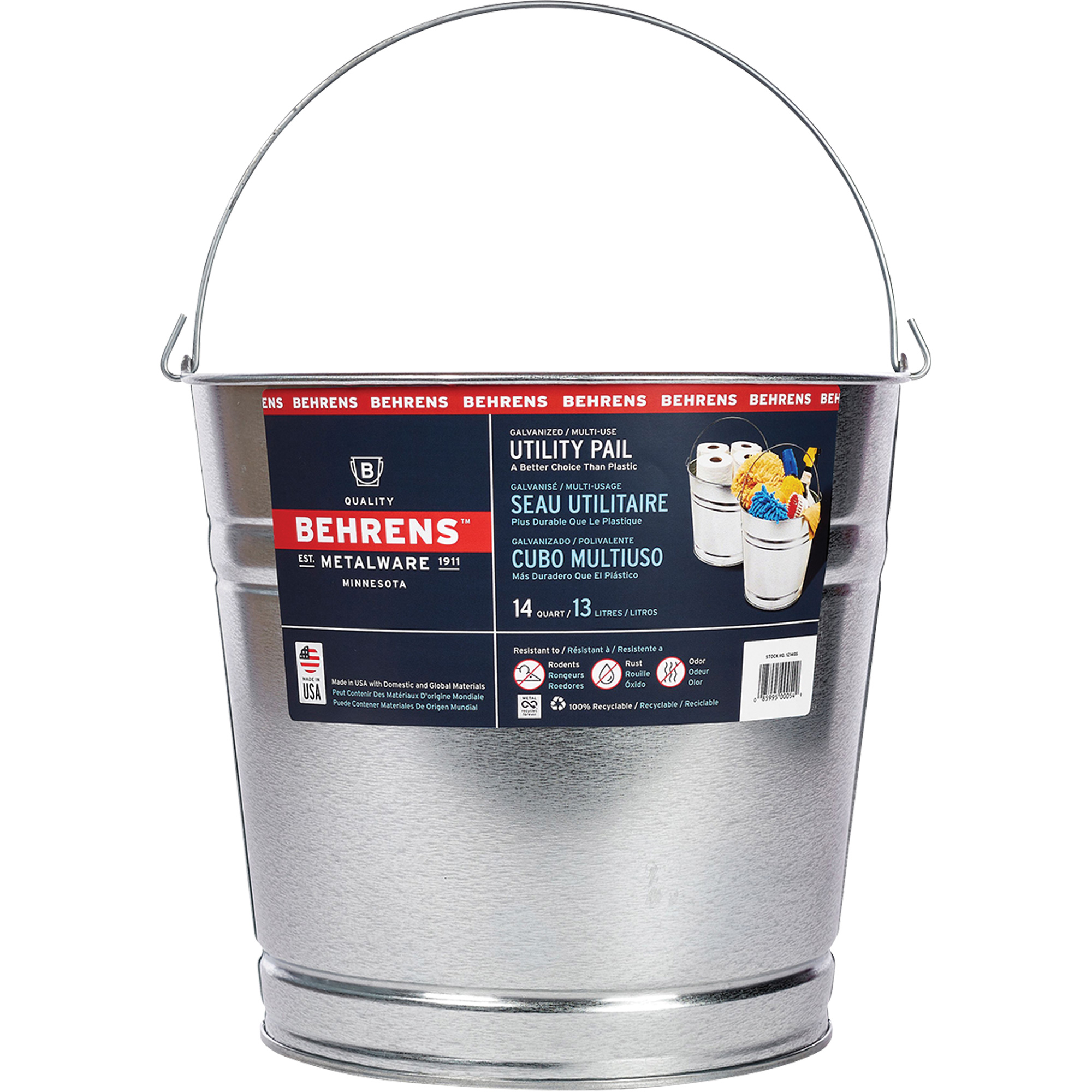 Seau, Acier galvanisé, 13 L