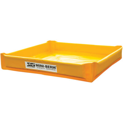 Berme de confinement compacte Mini-Berm en PVC jaune, Capacité 34 gal. US, 3' la x 3' lo x 6" h
