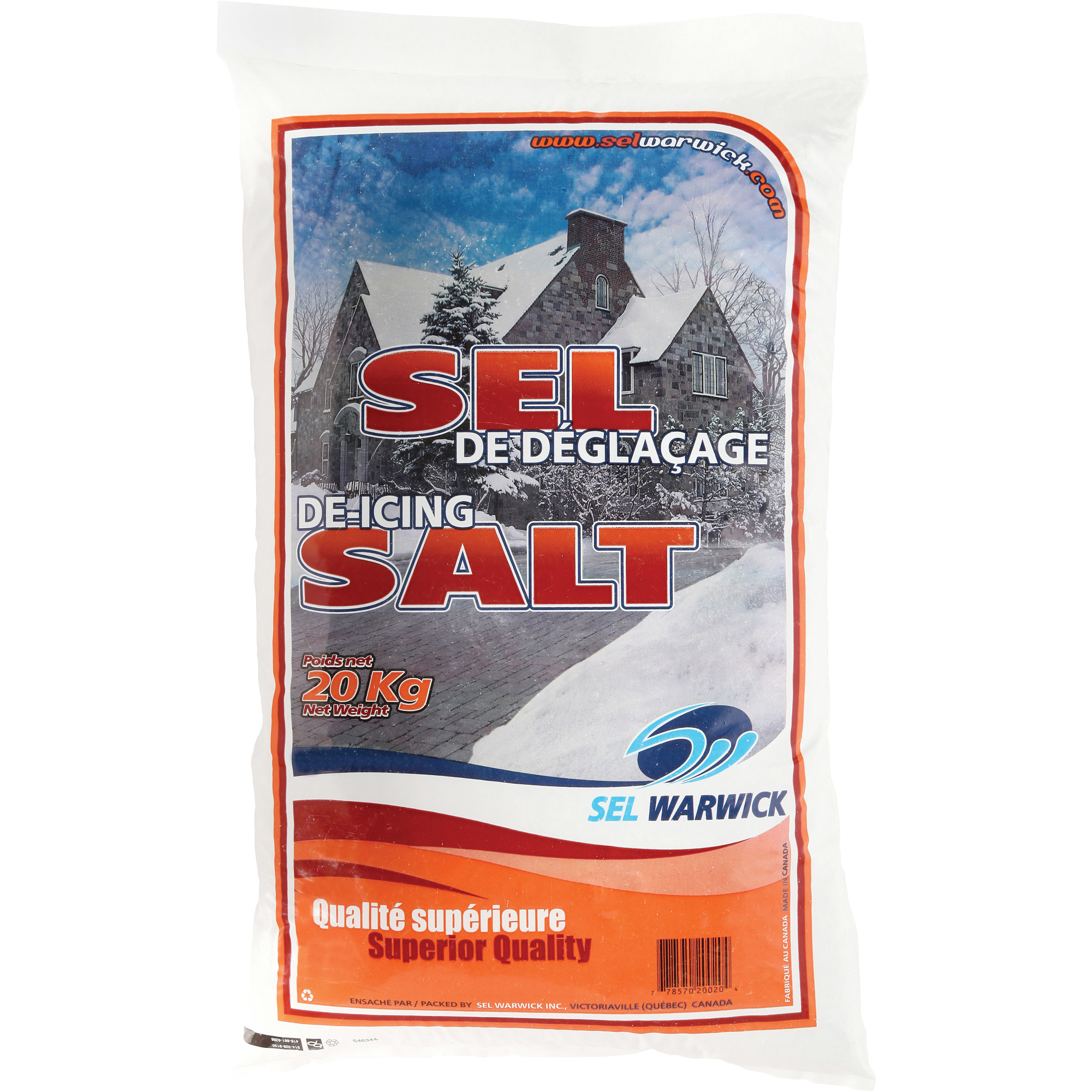Sel fondant à glace, 44,1 lb (20 kg), Sac, -10°C (14°F)