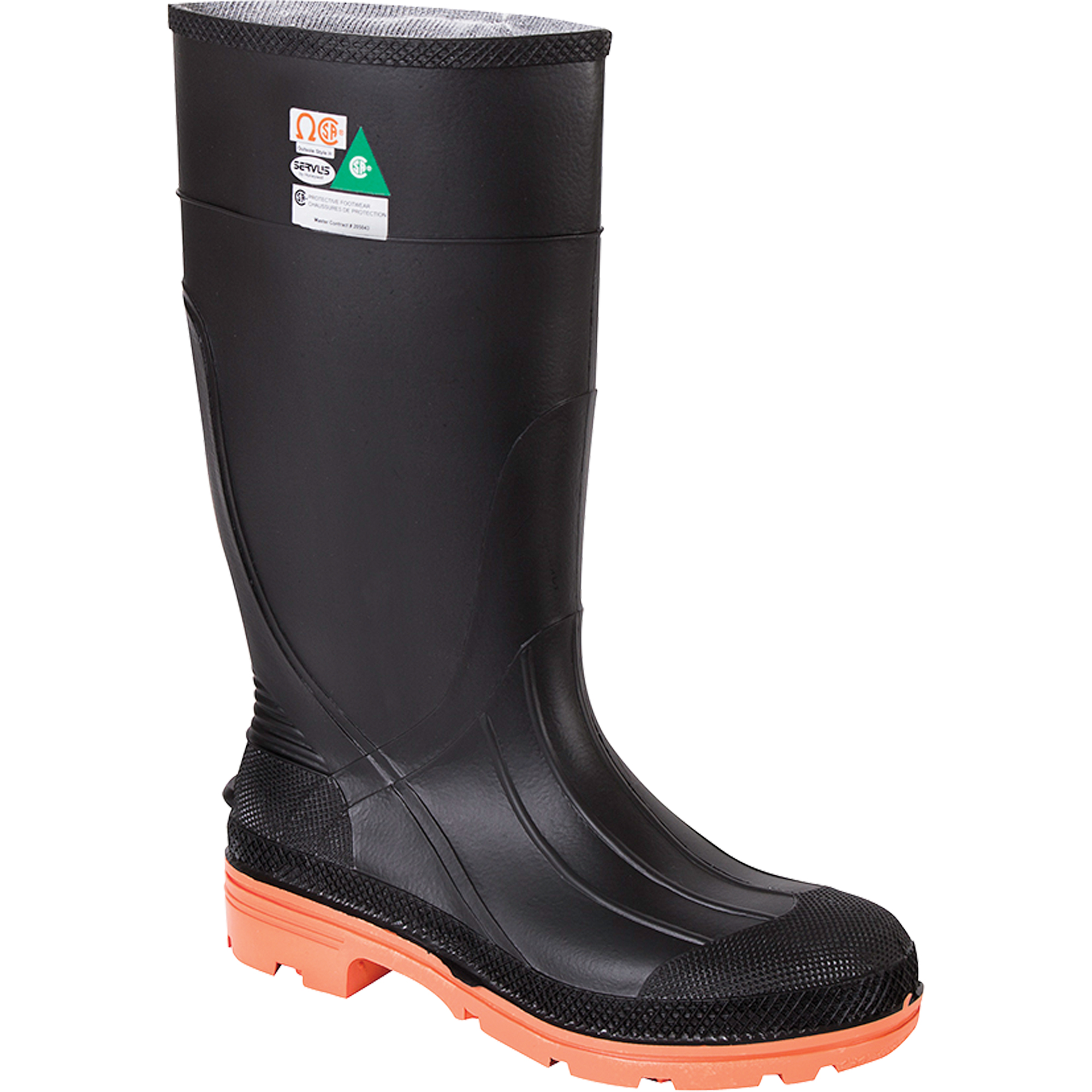 Bottes de travail PRMMC, PVC, Embout Acier, Pointure 11, Semelle Résistant aux perforations