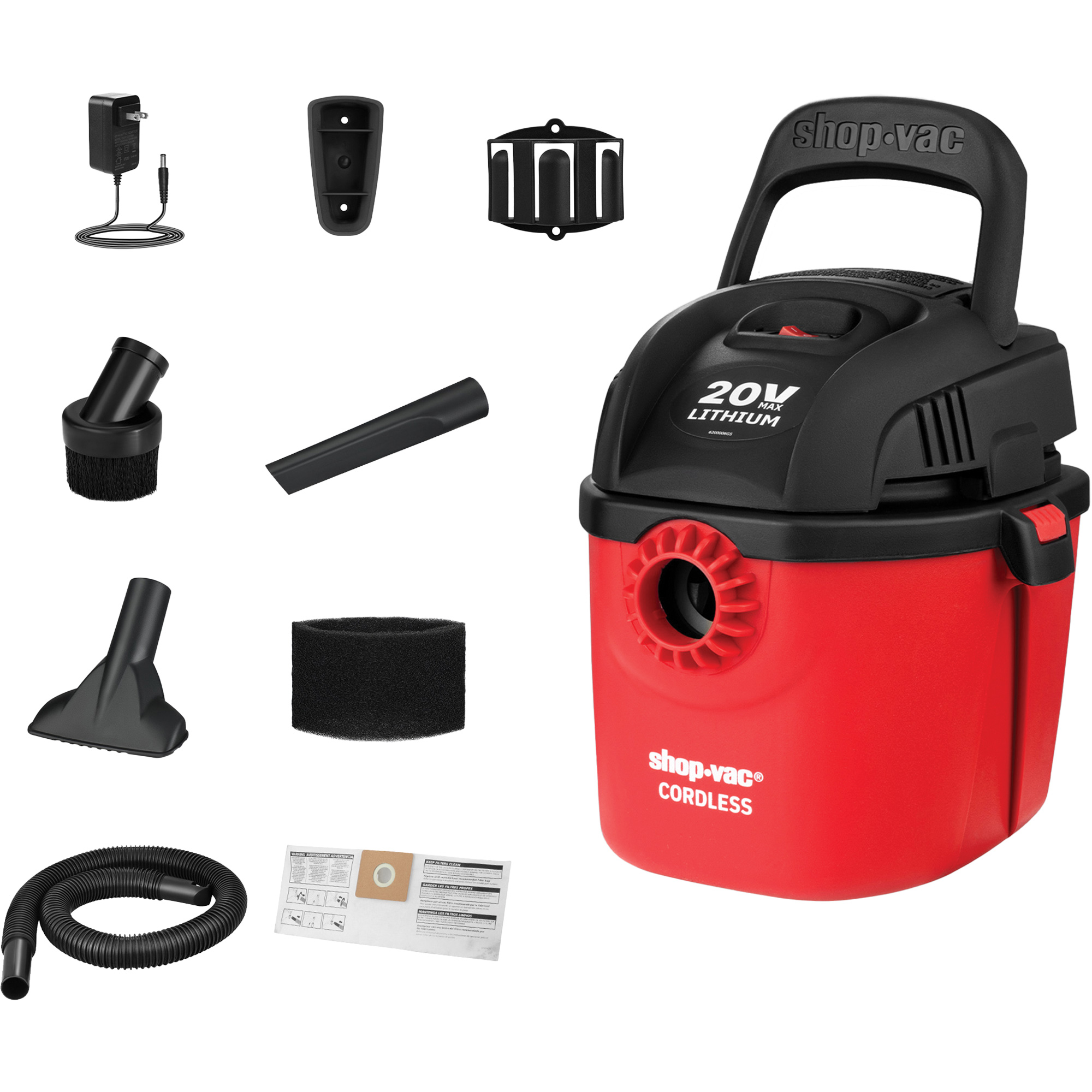 Aspirateur humide/sec sans fil, 20 V, Capacité 1 gal.