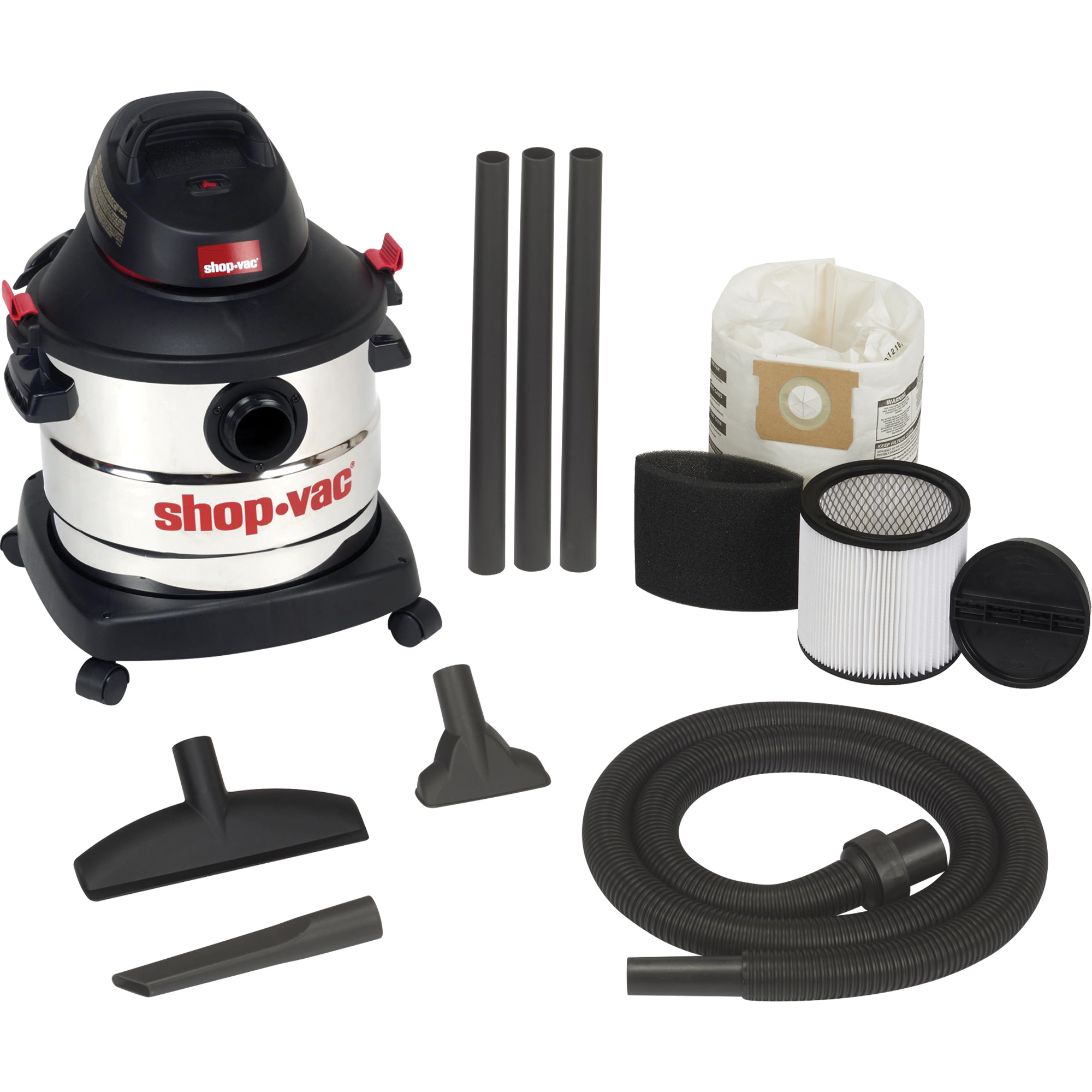 Aspirateur pour atelier, Secs-humides, 6 CV, 8 gal. US (30,3 litres)