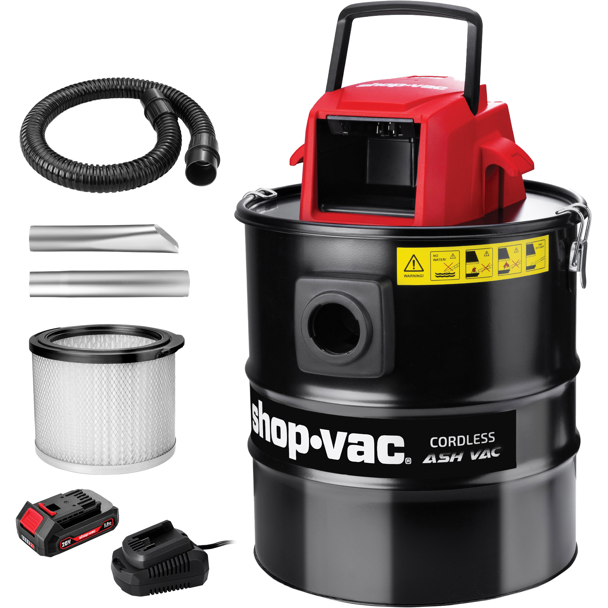 Aspirateur sans fil pour cendres, 20 V, Capacité 5 gal.