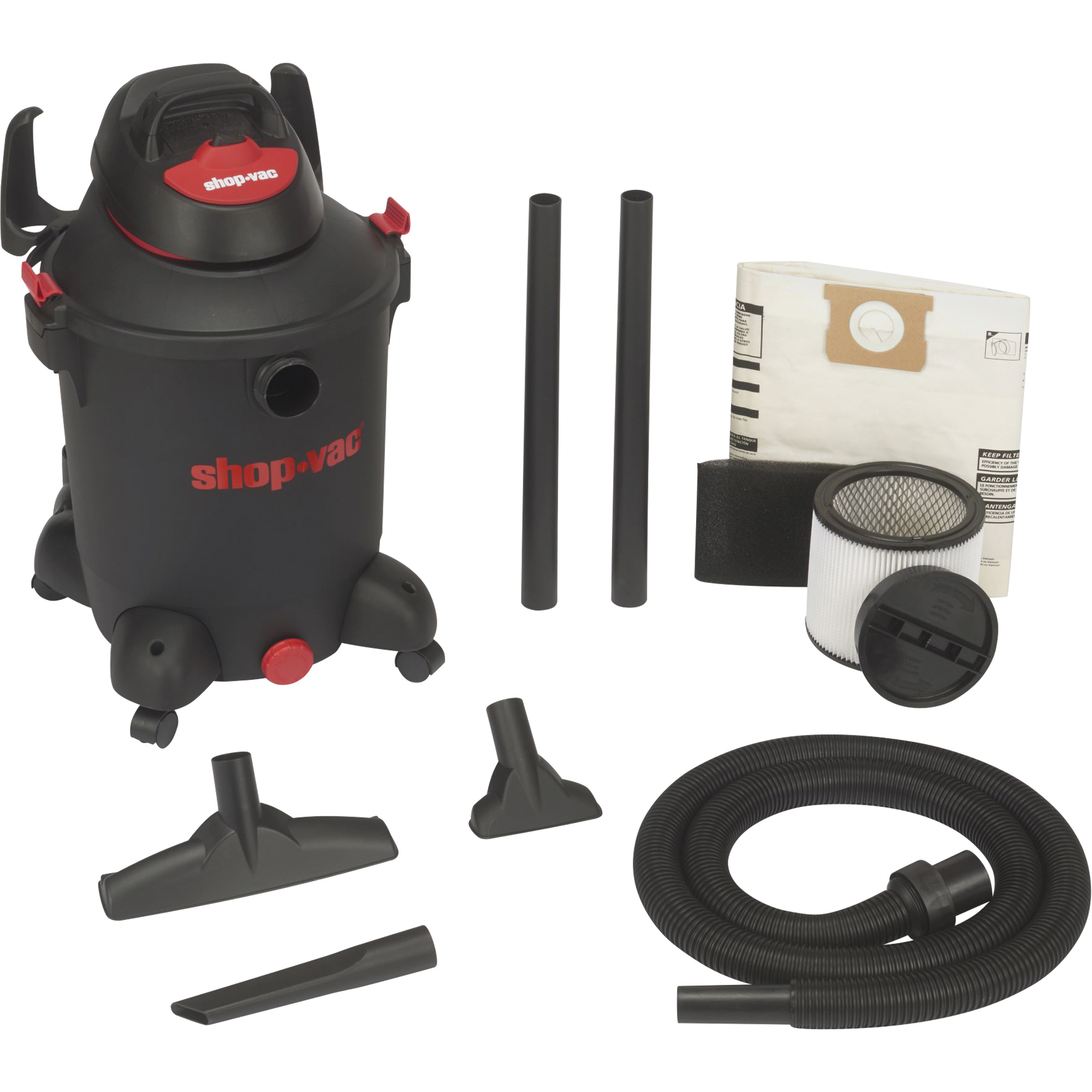 Aspirateur utilitaire pour atelier, Secs-humides, 5 CV, 10 gal. US (37,9 litres)