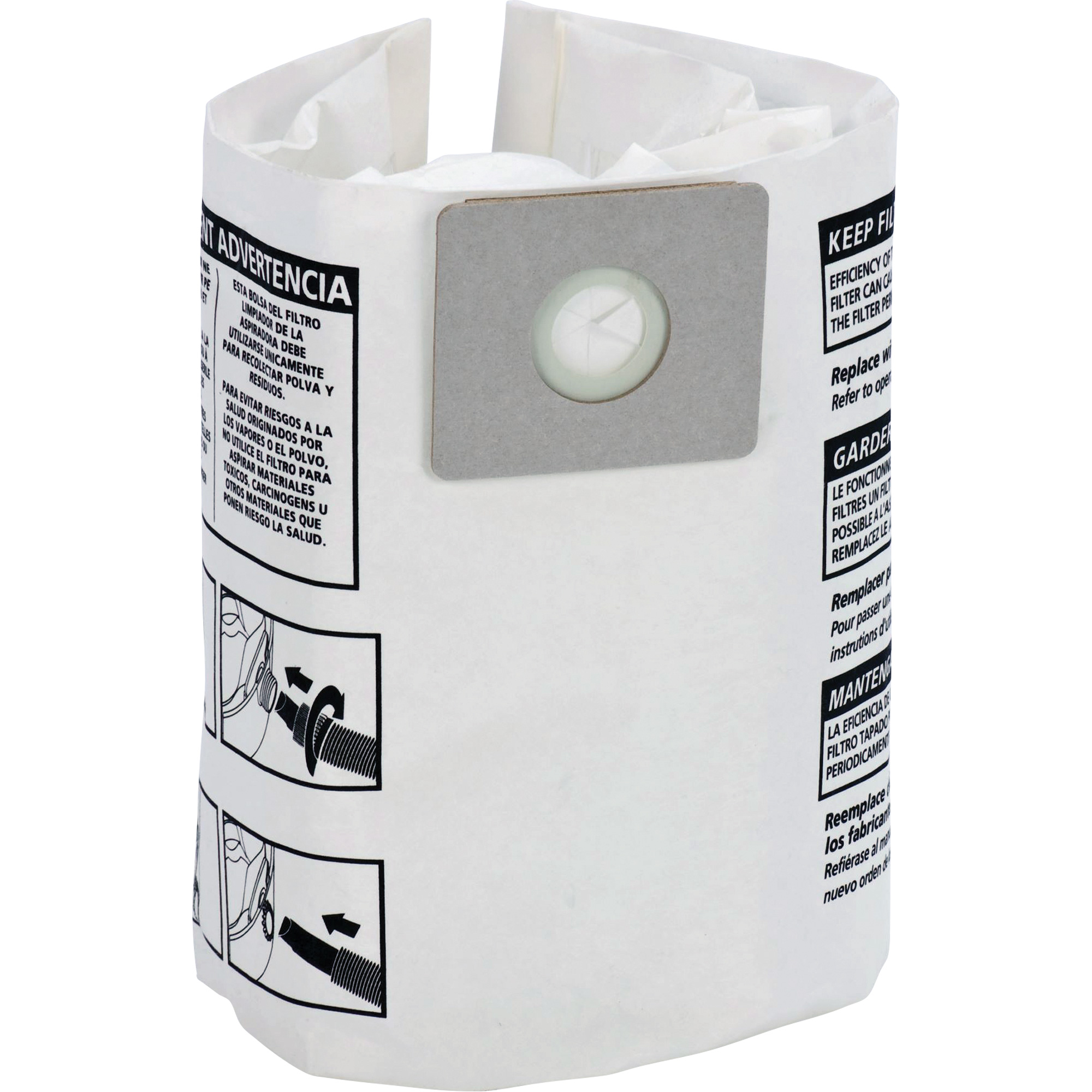 Sacs filtrants pour débris secs jetables, 4 gal. US