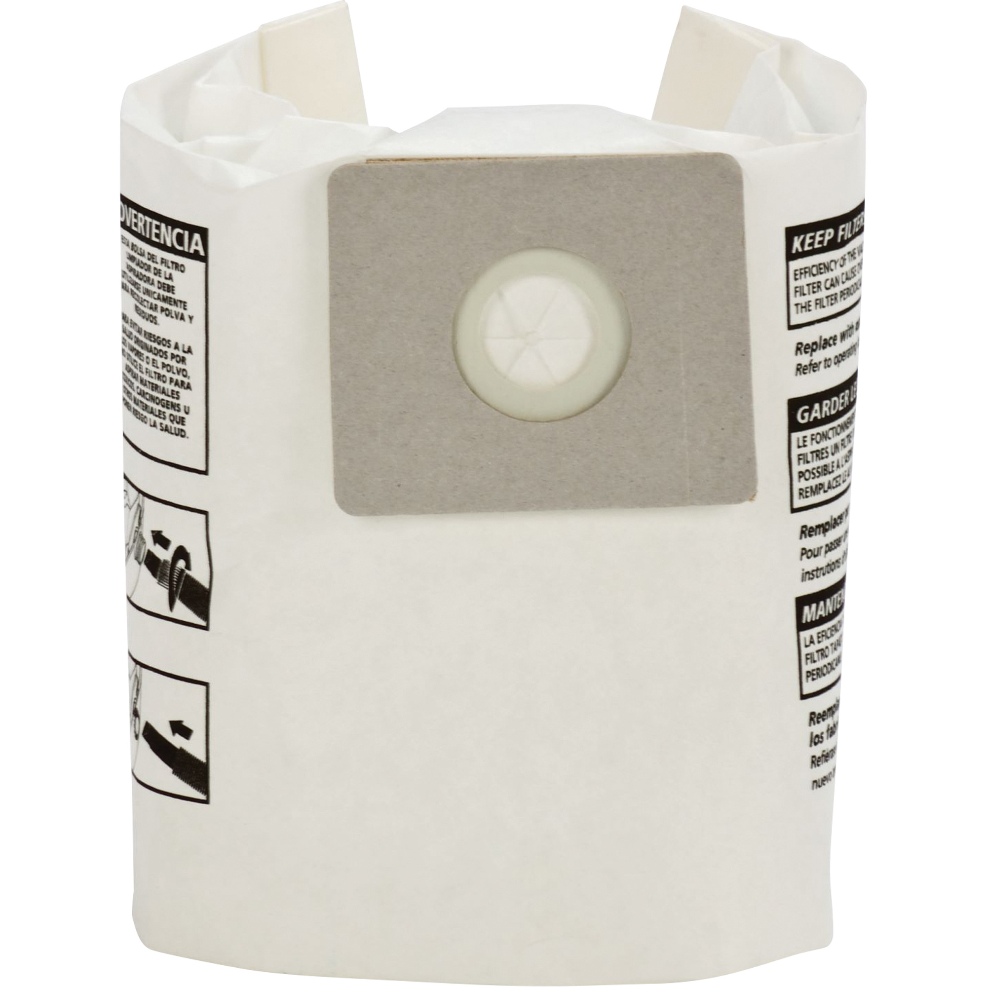 Sacs monocouches pour aspirateur sec/humide, 3 gal. US